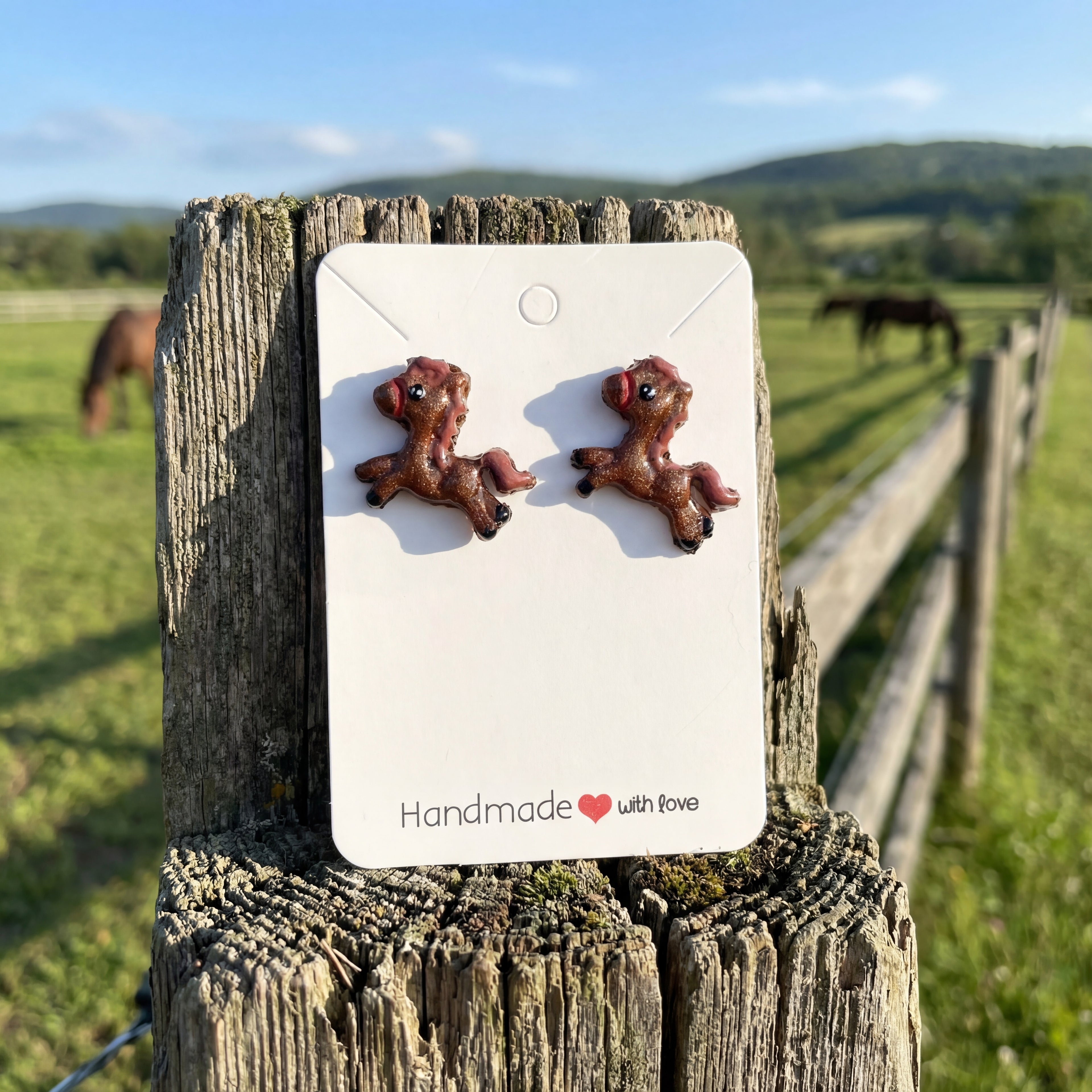 Farm Animal Horse Stud Earrings SA10
