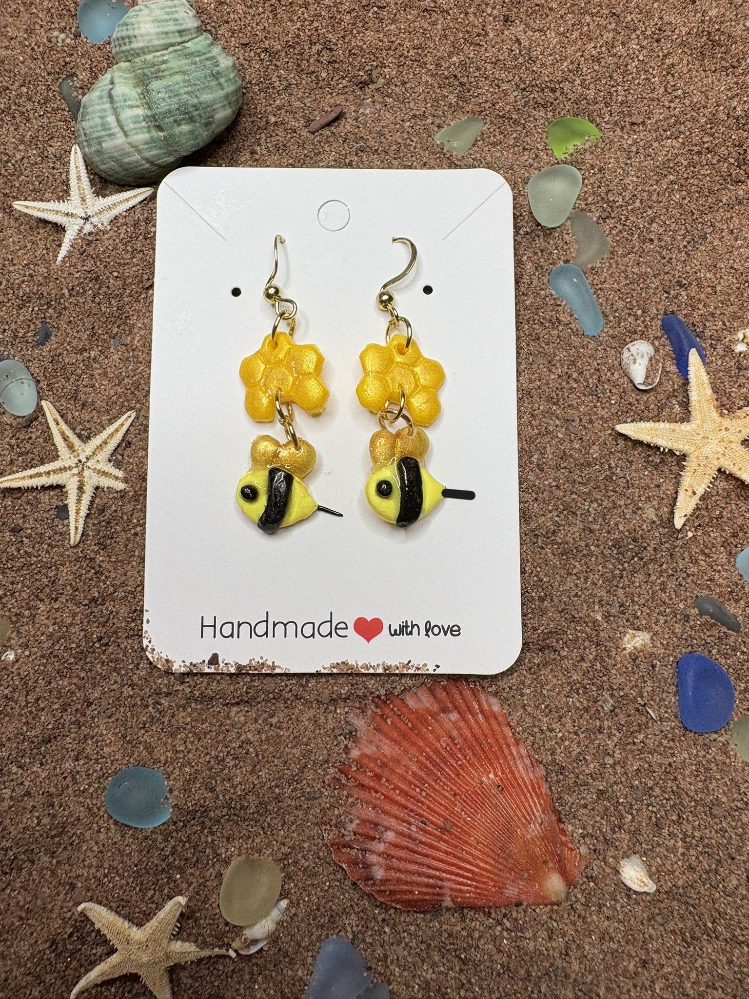 Busy Bee Polymer Clay Earrings - SA1