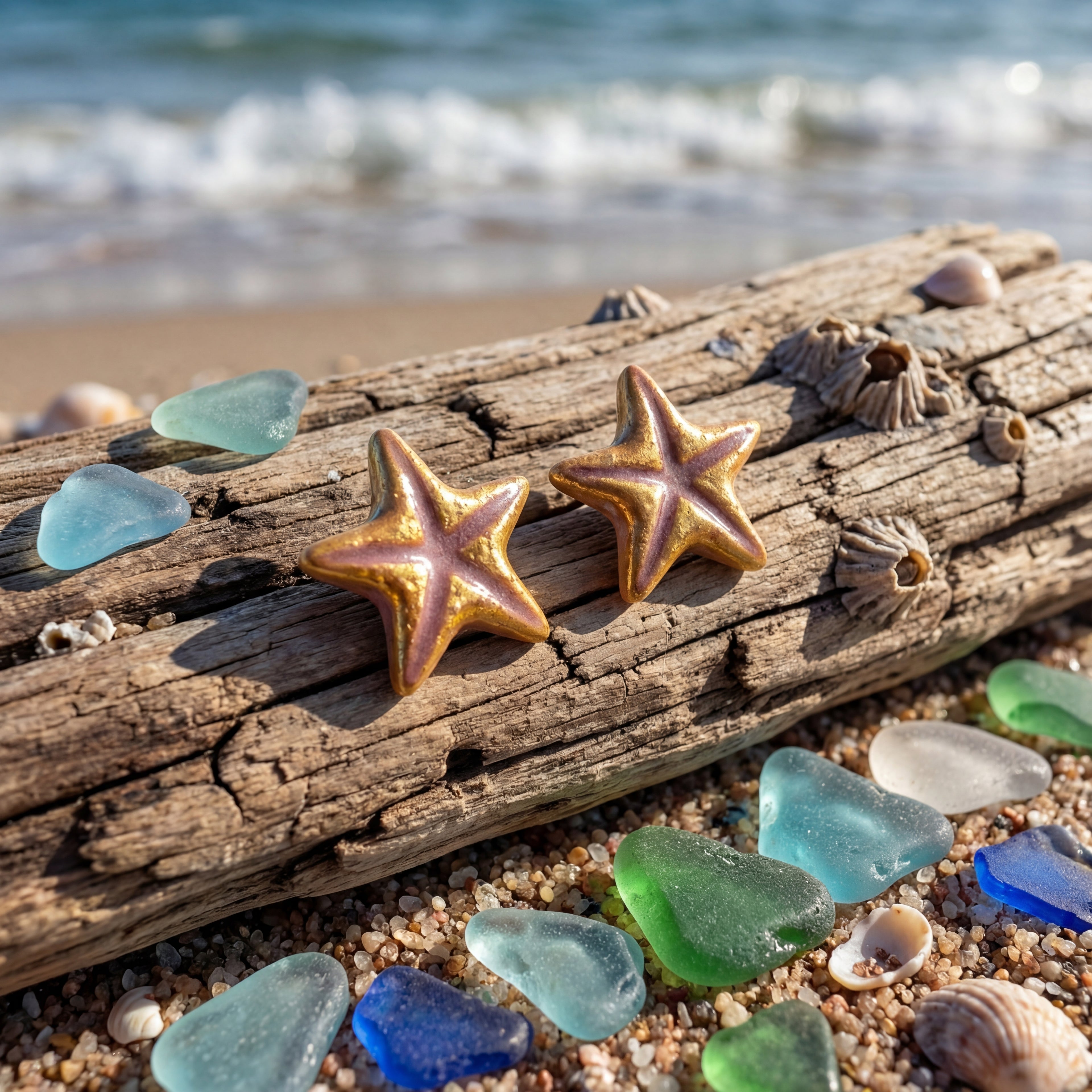 Starfish Polymer Clay Stud Earrings - SA2