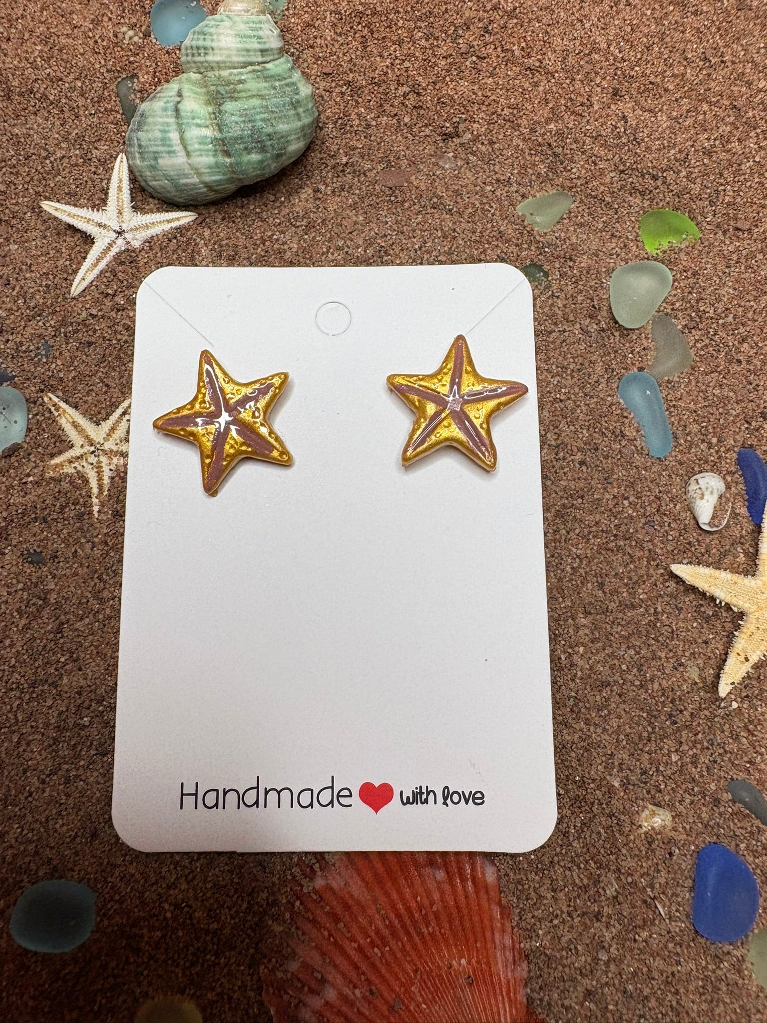 Star Fish Polymer Clay Earrings - SA2