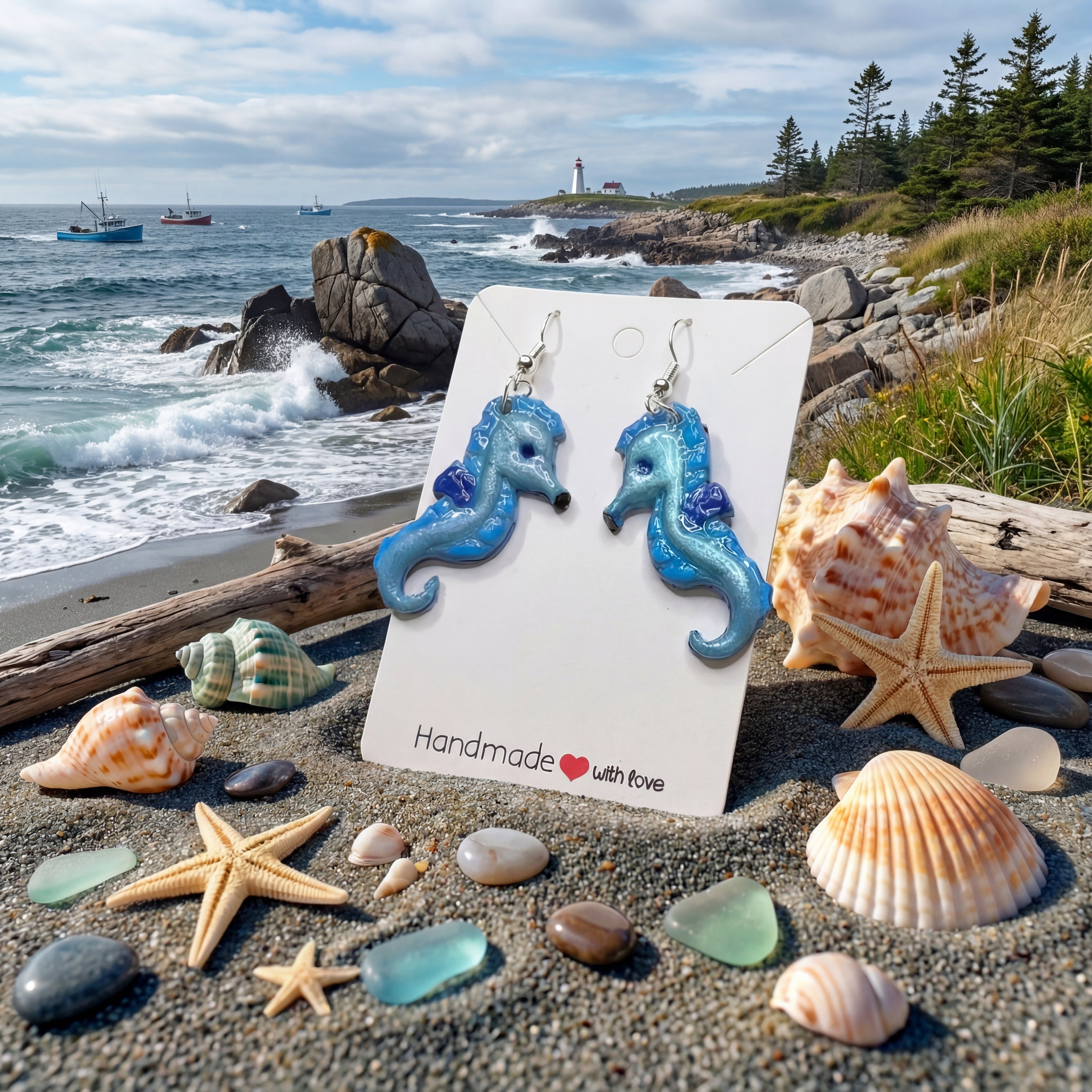 Sea Horse Polymer Clay Earrings - SA4