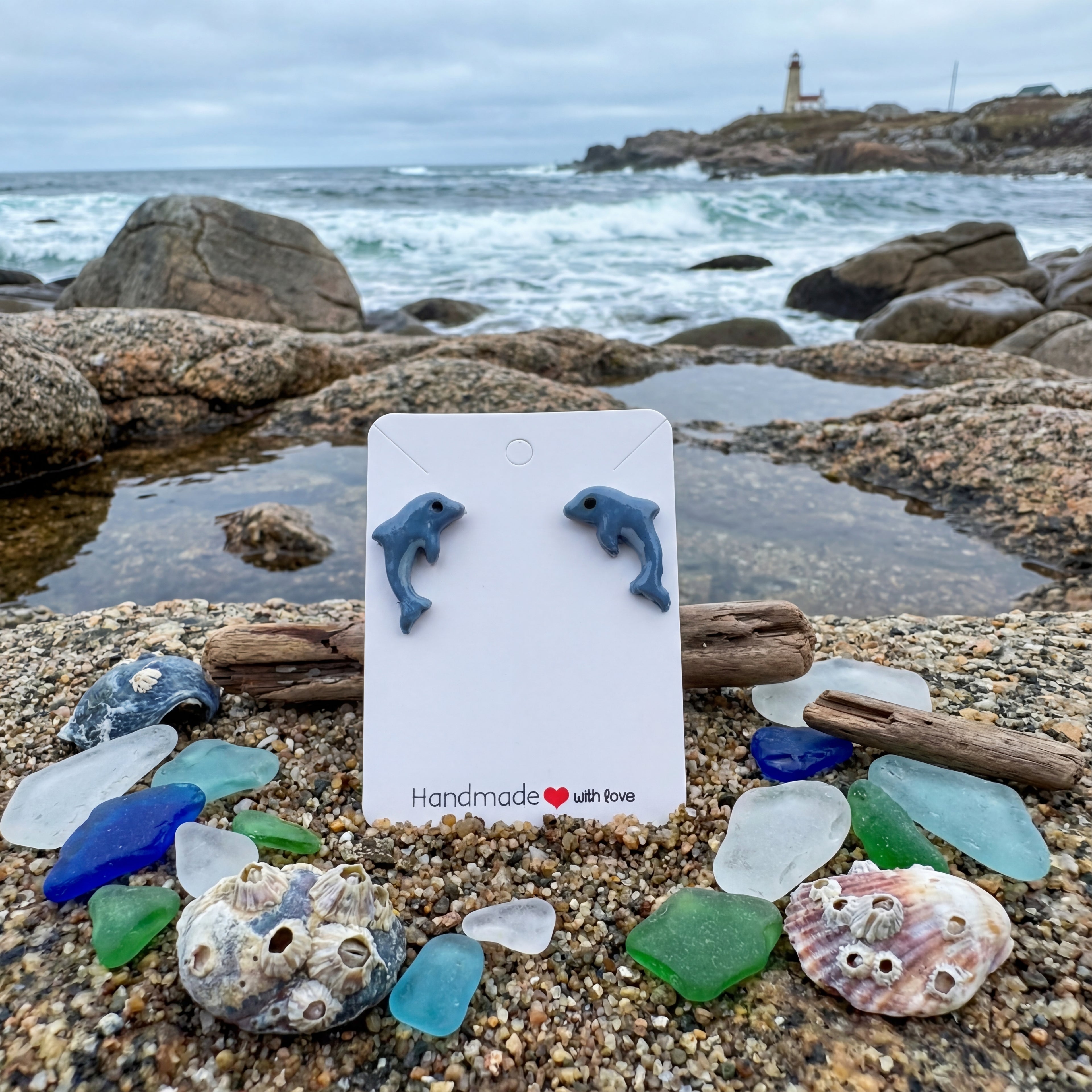 Dolphin Polymer Clay Stud Earrings - SA5