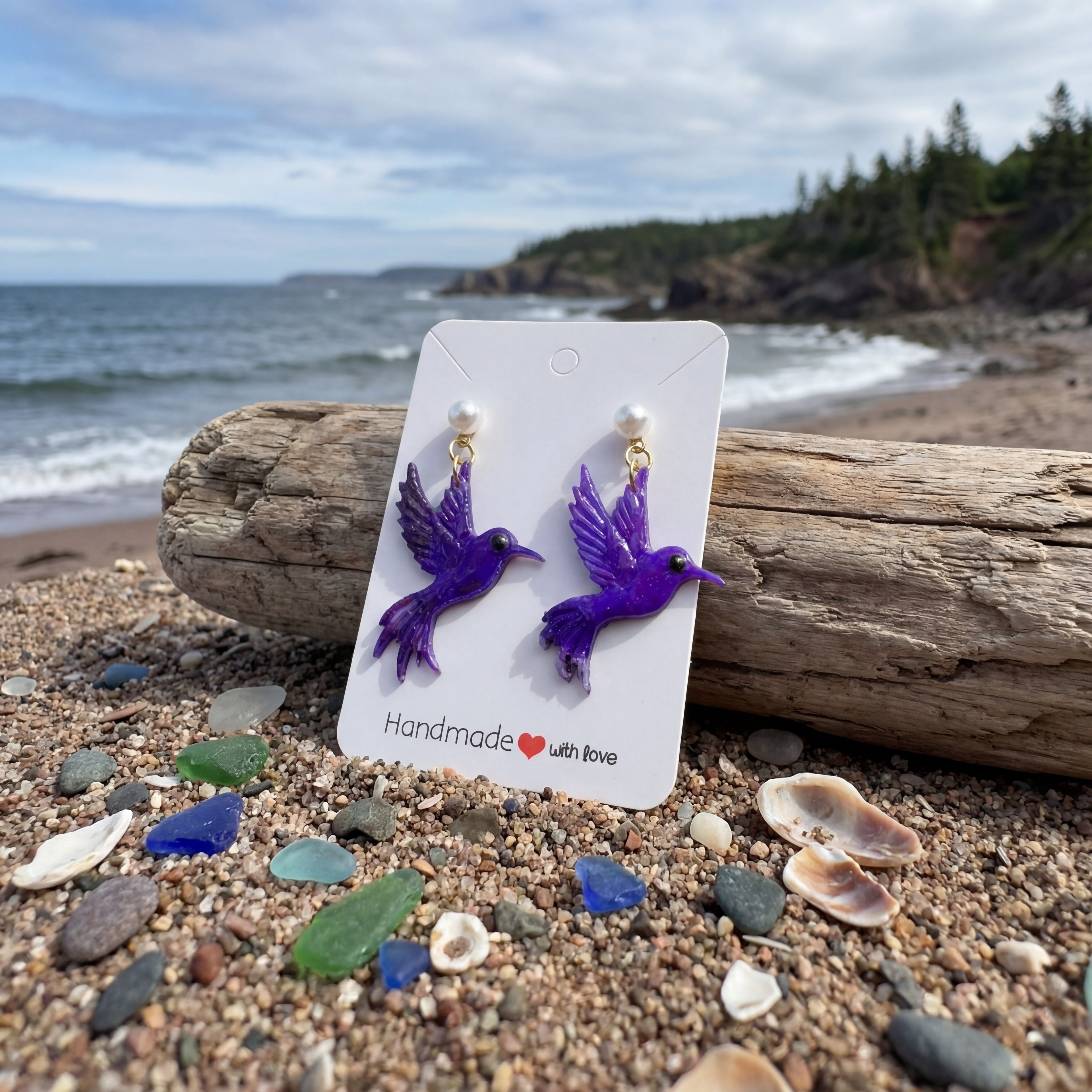 Hummingbird Polymer Clay Drop Earrings - SA6