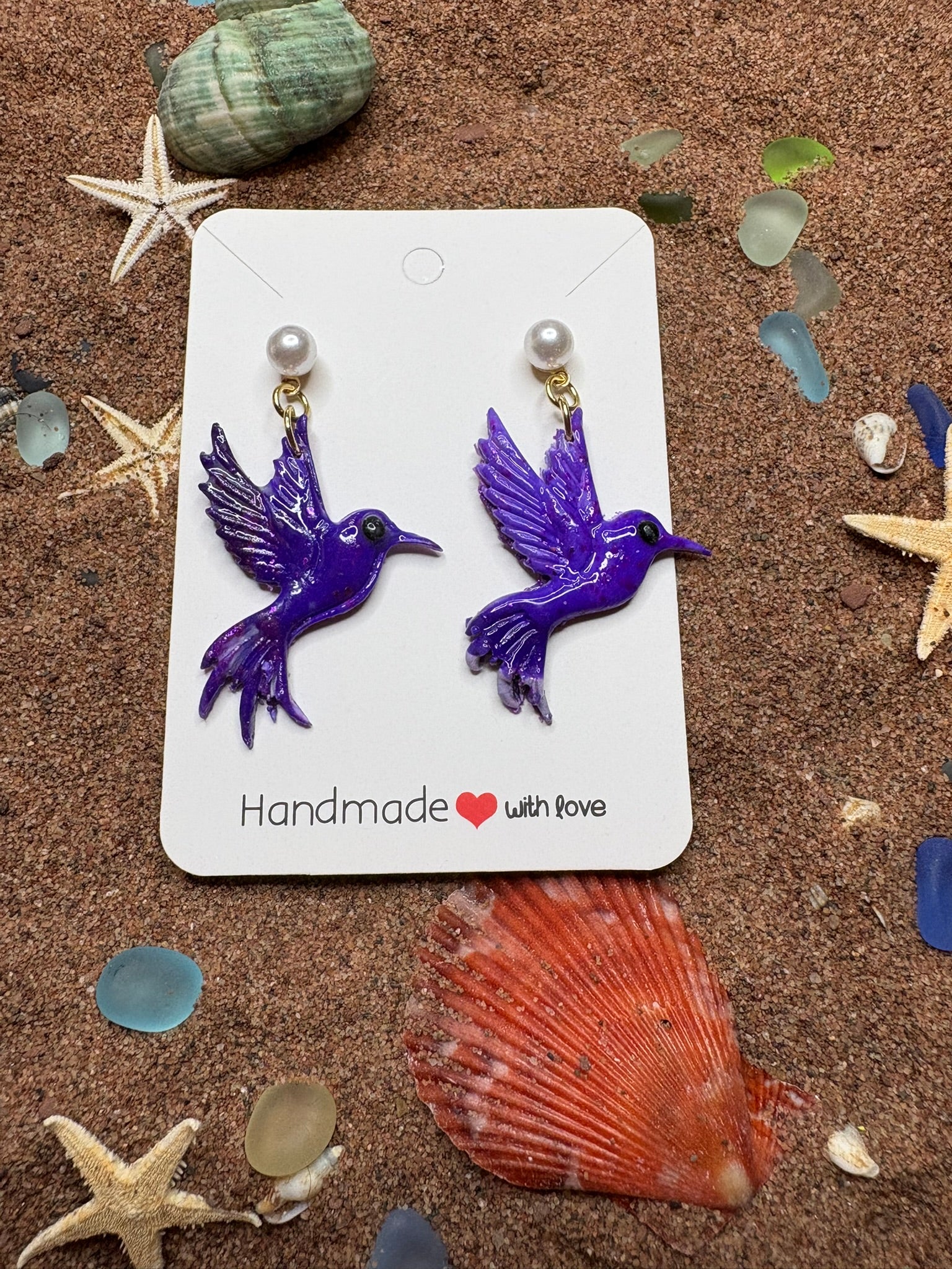 Hummingbird Polymer Clay Earrings - SA6