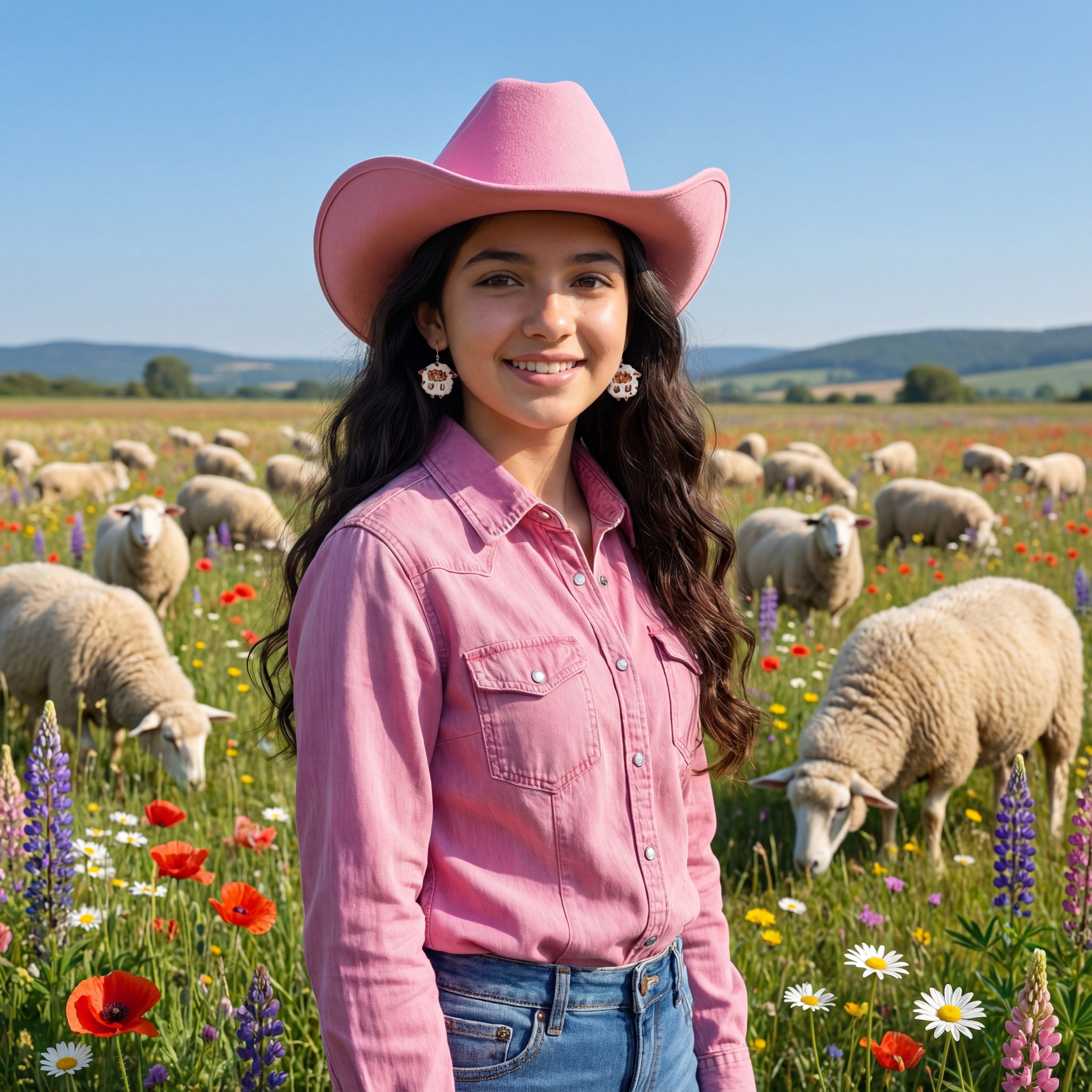 Farm Animal Sheep Stud Earrings SA9