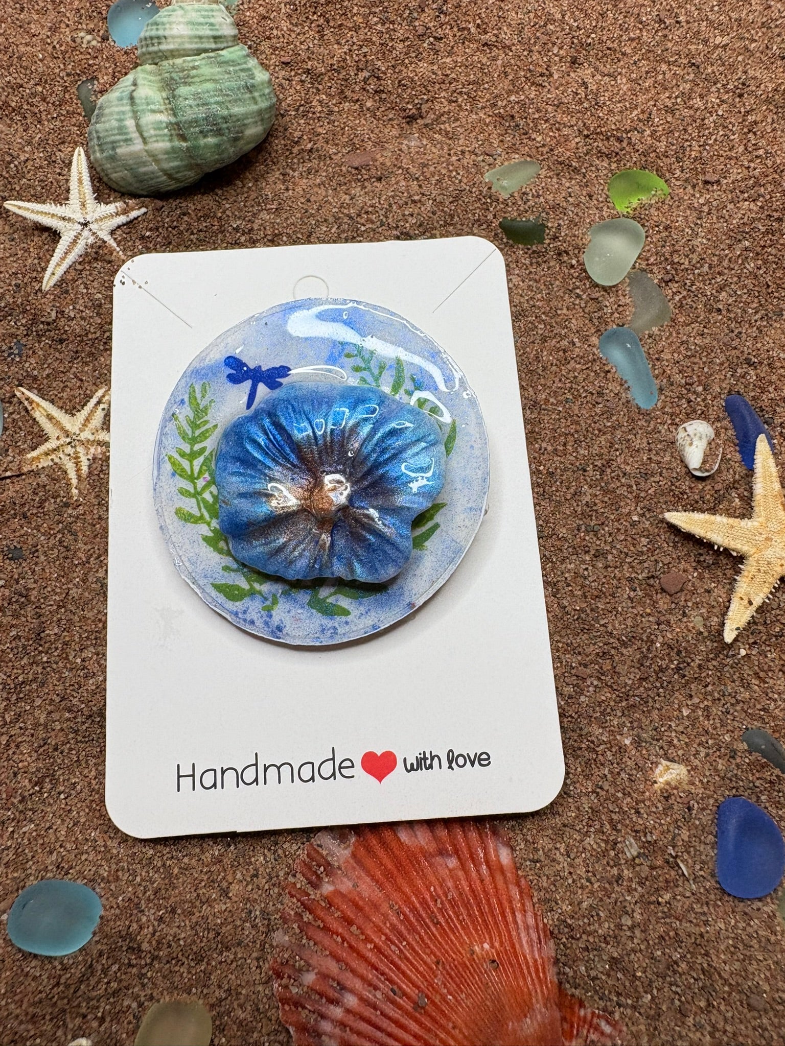 Flower with Dragonfly  Brooch - SBR2