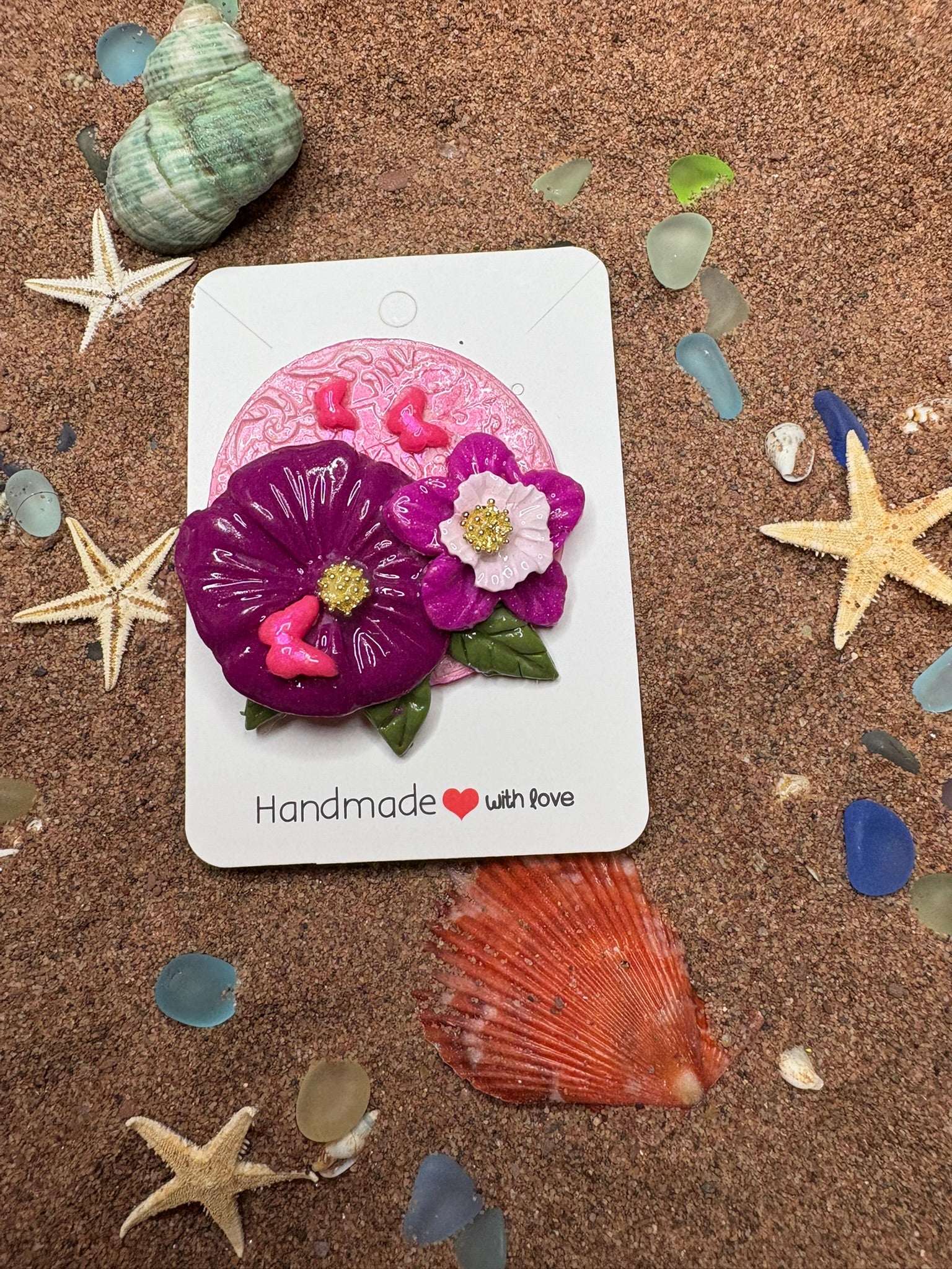 Flowers and Butterflies Brooch - SBR5