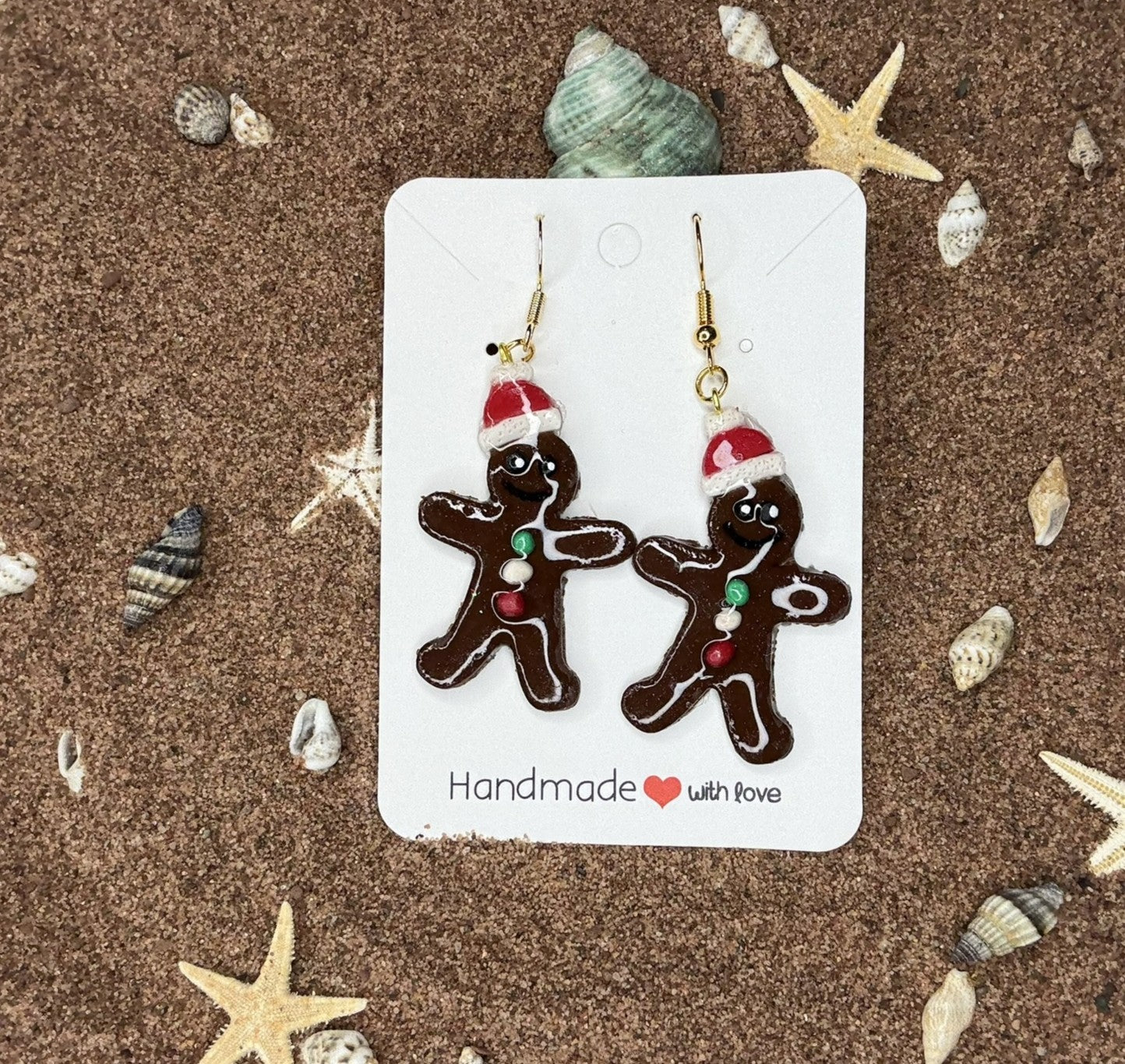 Gingerbread People Polymer Clay Earrings - SC11
