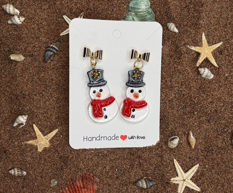 Snow People Polymer Clay Earrings - SC12