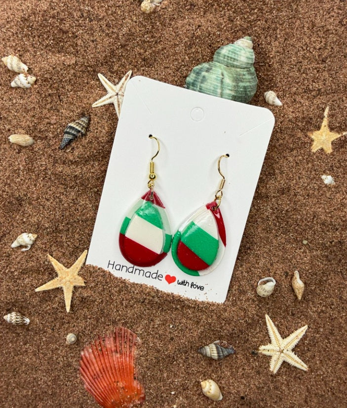 Teardrop Shape Polymer Clay Earrings - SC13