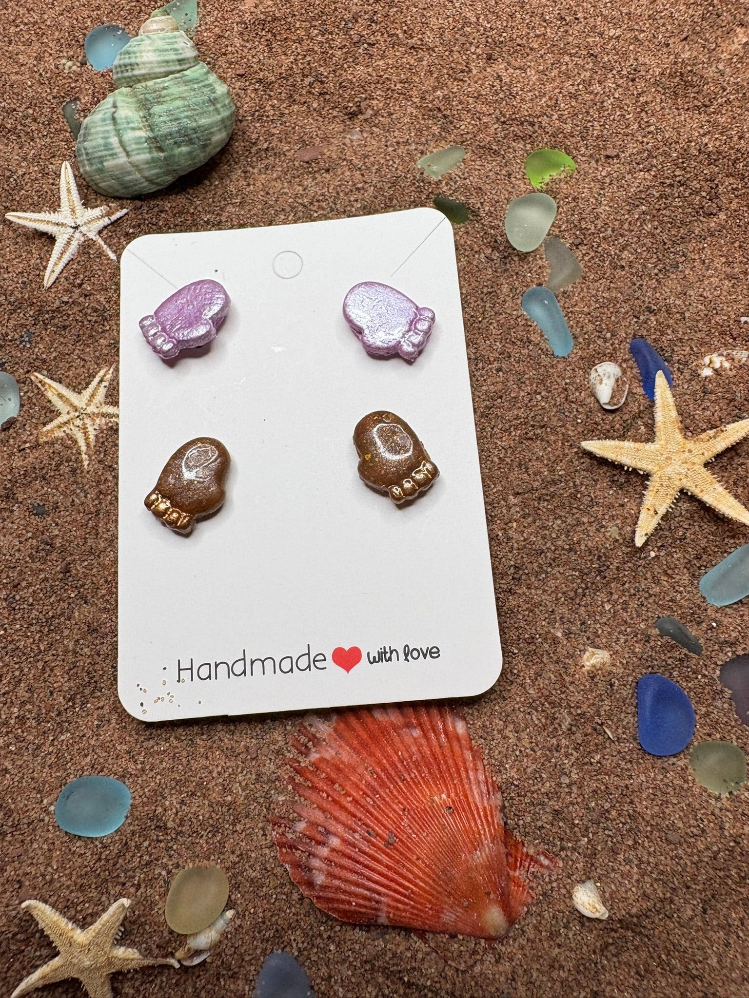 Mittens Polymer Clay Studs - SC23