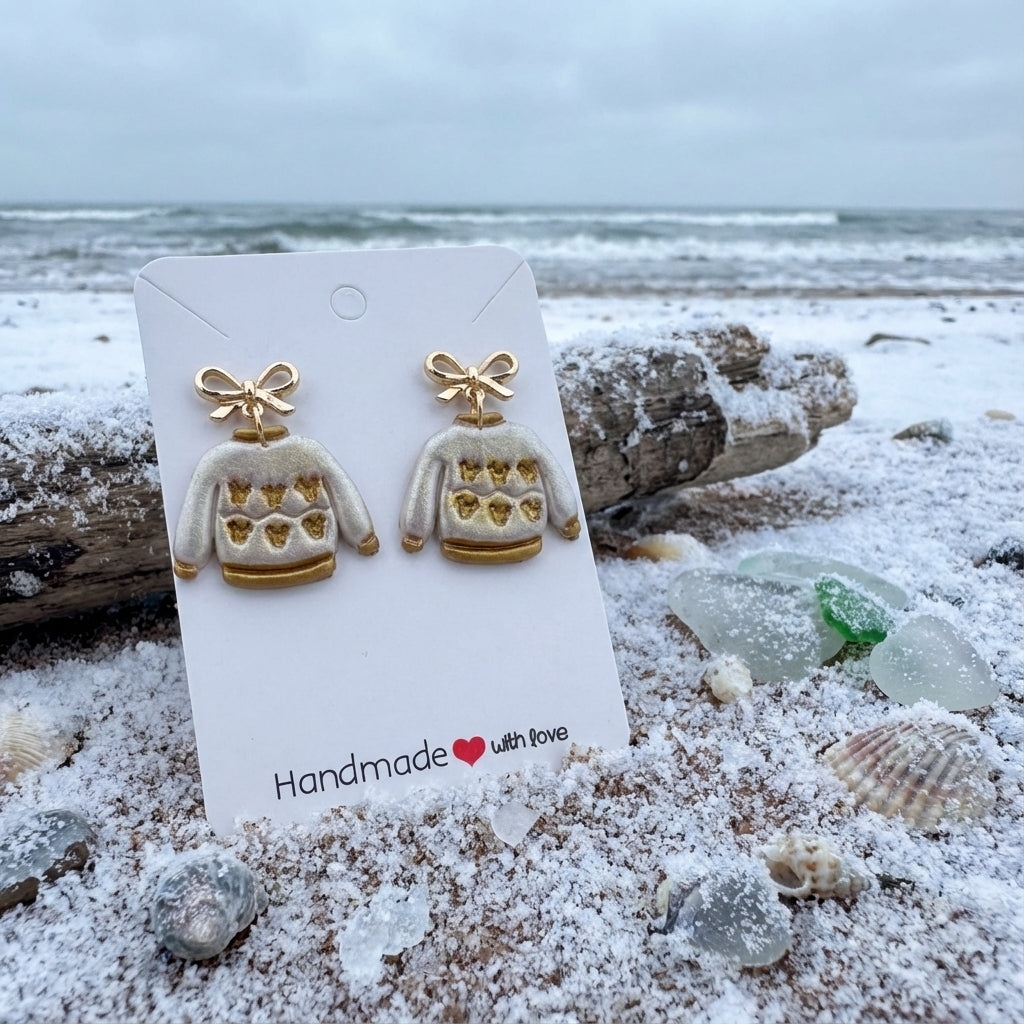 Winter Sweater with Reindeer Earrings SC46