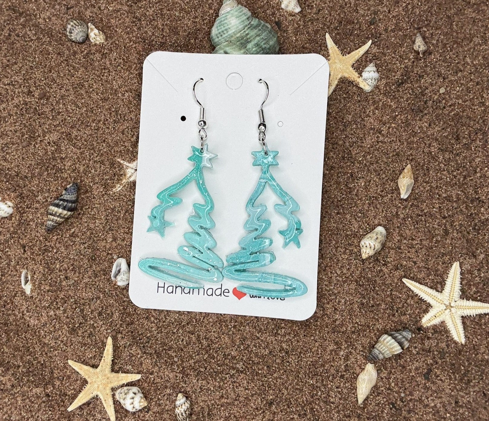 Modern Christmas Tree Polymer Clay Earrings - SC6