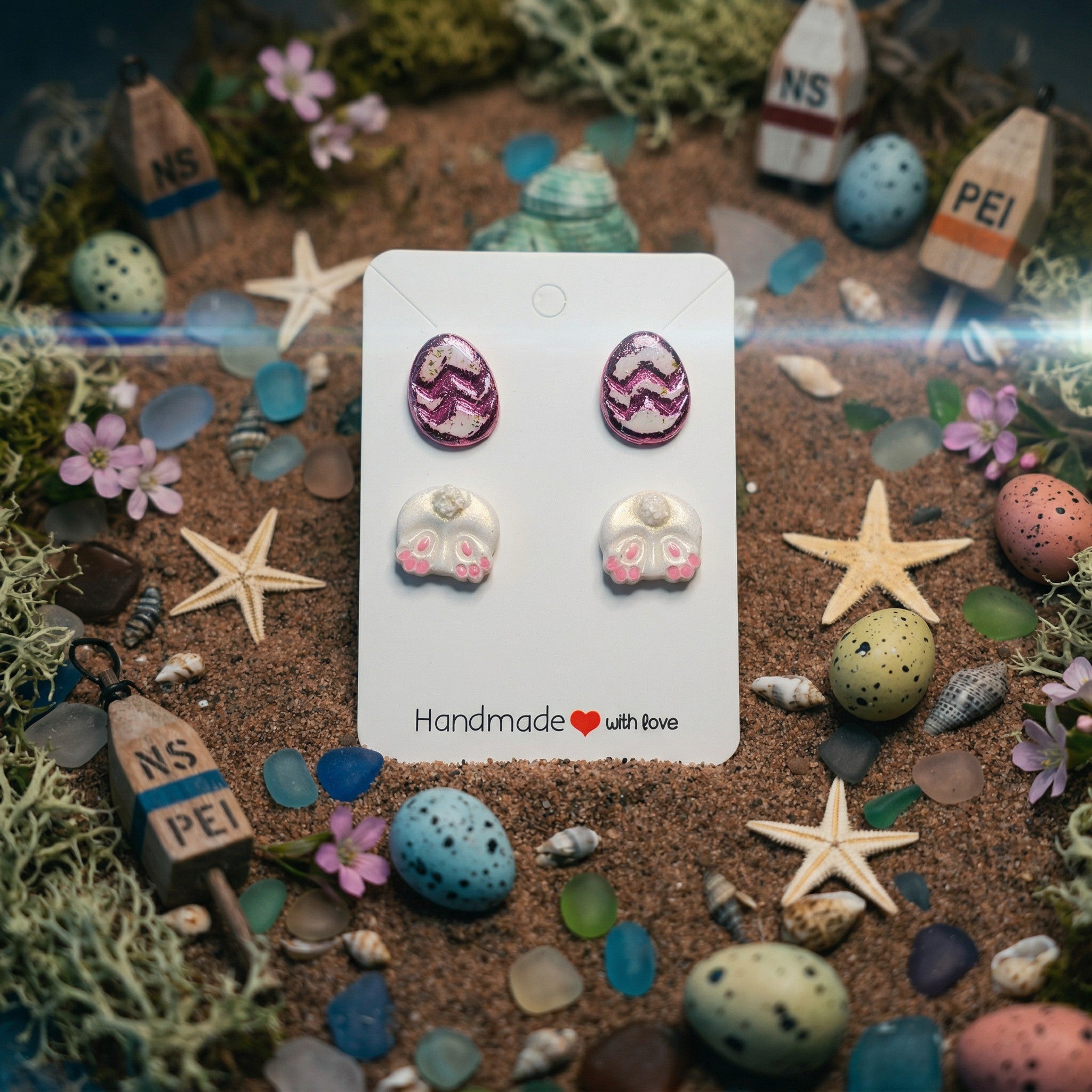 Bunny Butt and Easter Egg Earrings SE-7