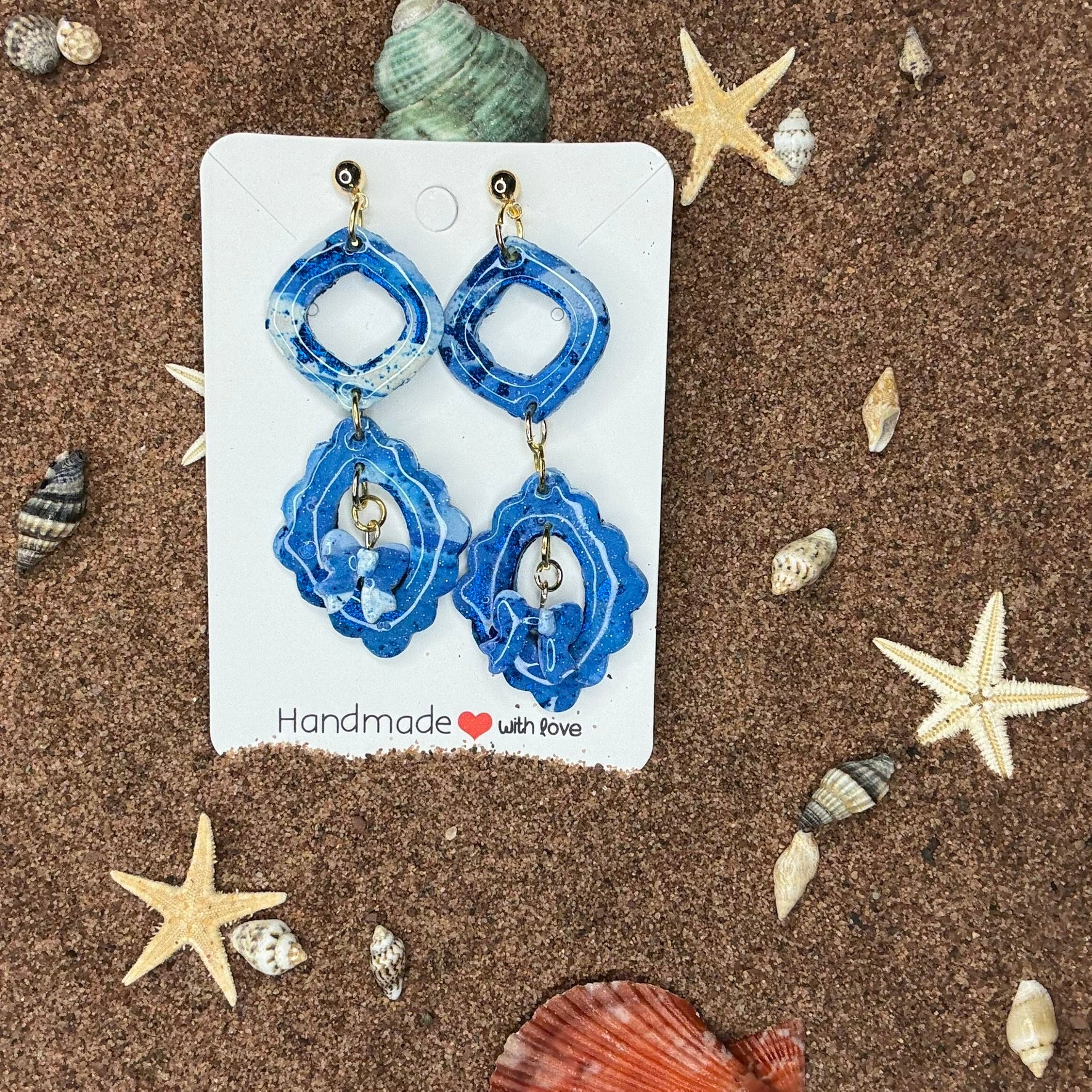 Three Piece Coastal Classic Polymer Clay Earrings SG1