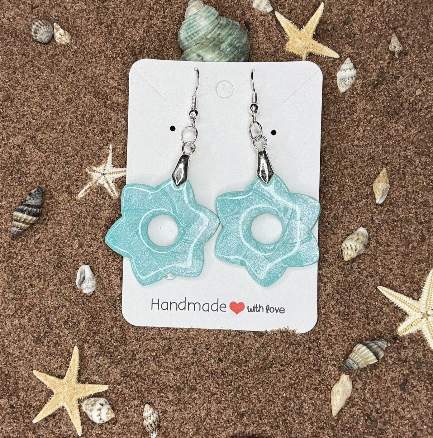 Light Green Star Shape Polymer Clay Earrings SG25