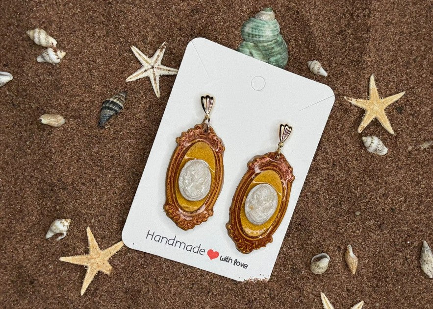 Cameo Polymer Clay Earrings SG28