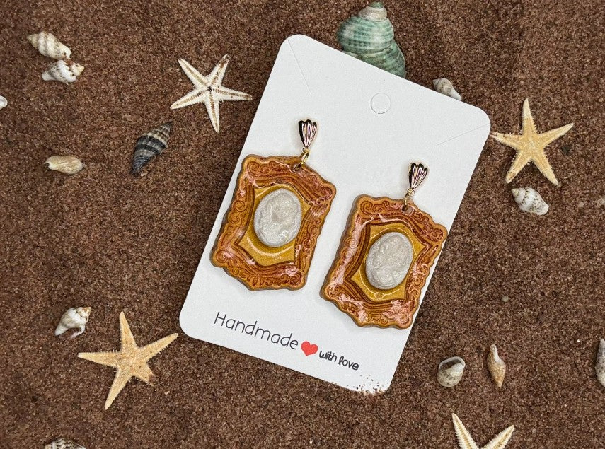 Cameo Polymer Clay Earrings SG29