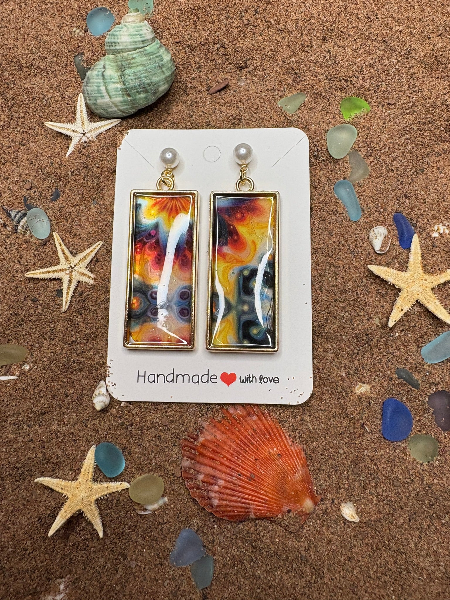Ocean-Washed Resin Earrings SG31