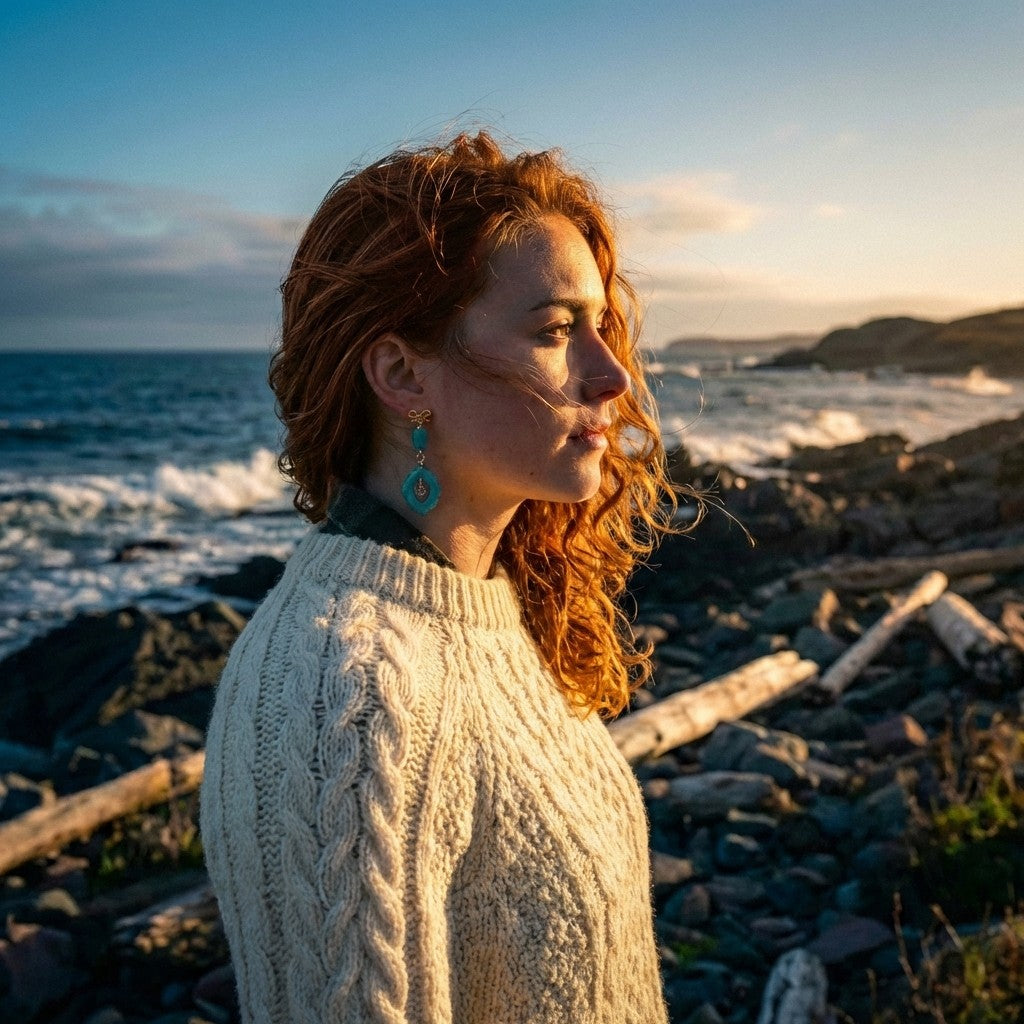 Frosted Green Marble Drop Earrings SG57