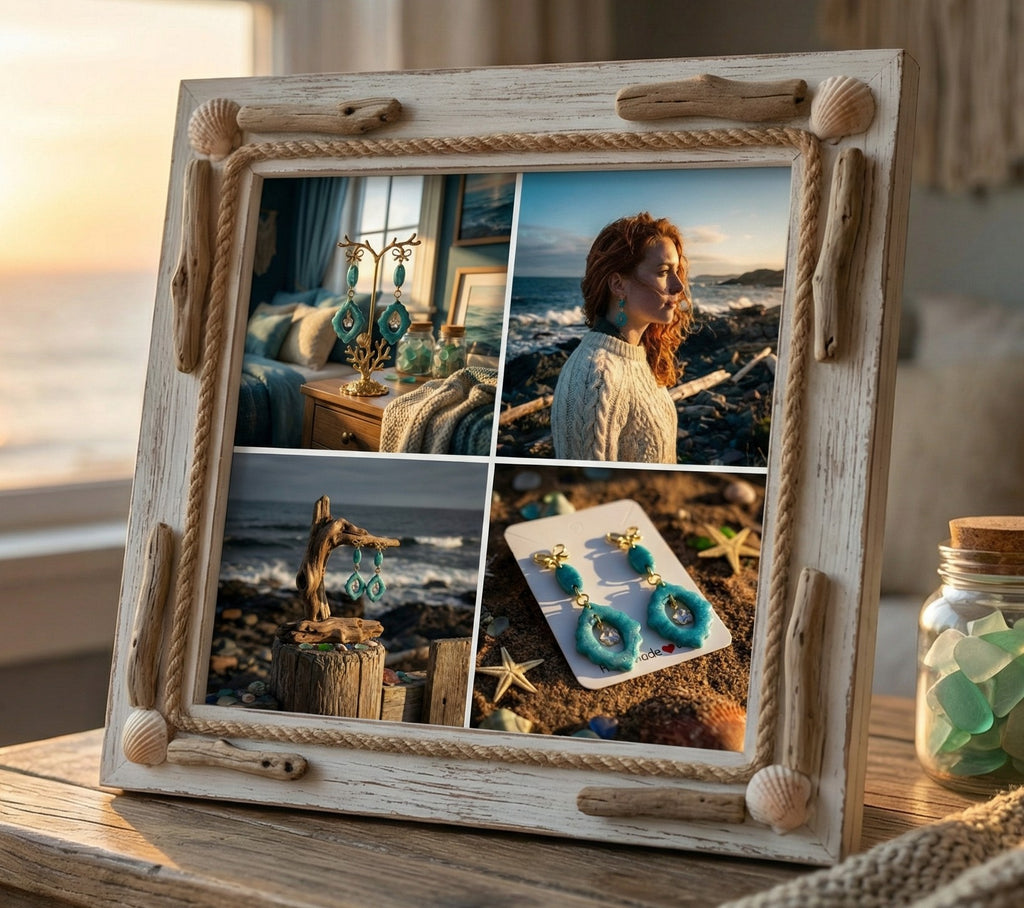 Frosted Green Marble Drop Earrings SG57