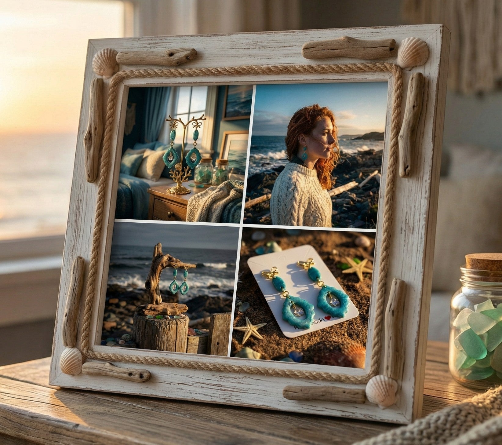 Frosted Green Marble Drop Earrings SG57