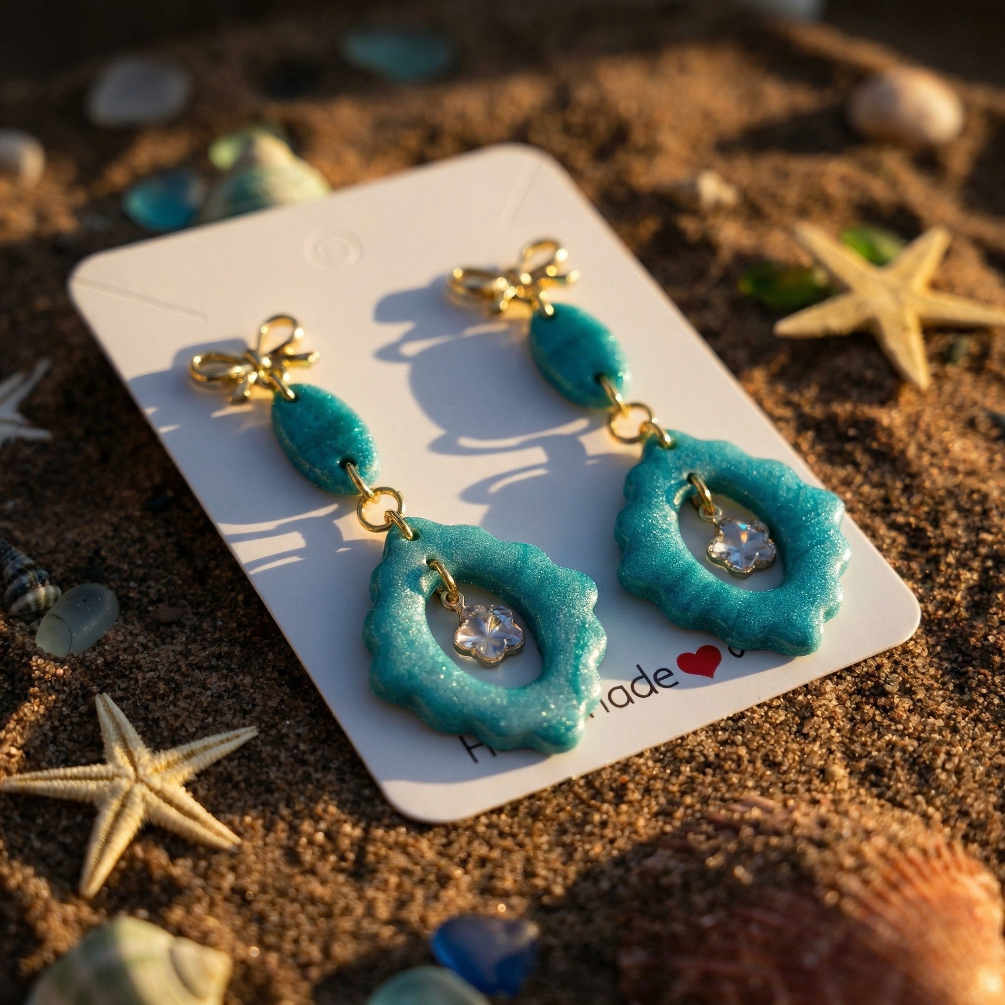 Frosted Green Marble Drop Earrings SG57