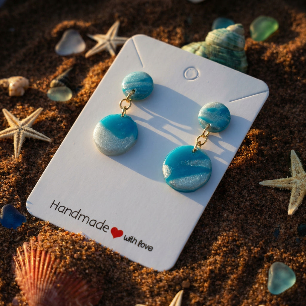 Delicate Two Piece Circular Drop Earrings SG60