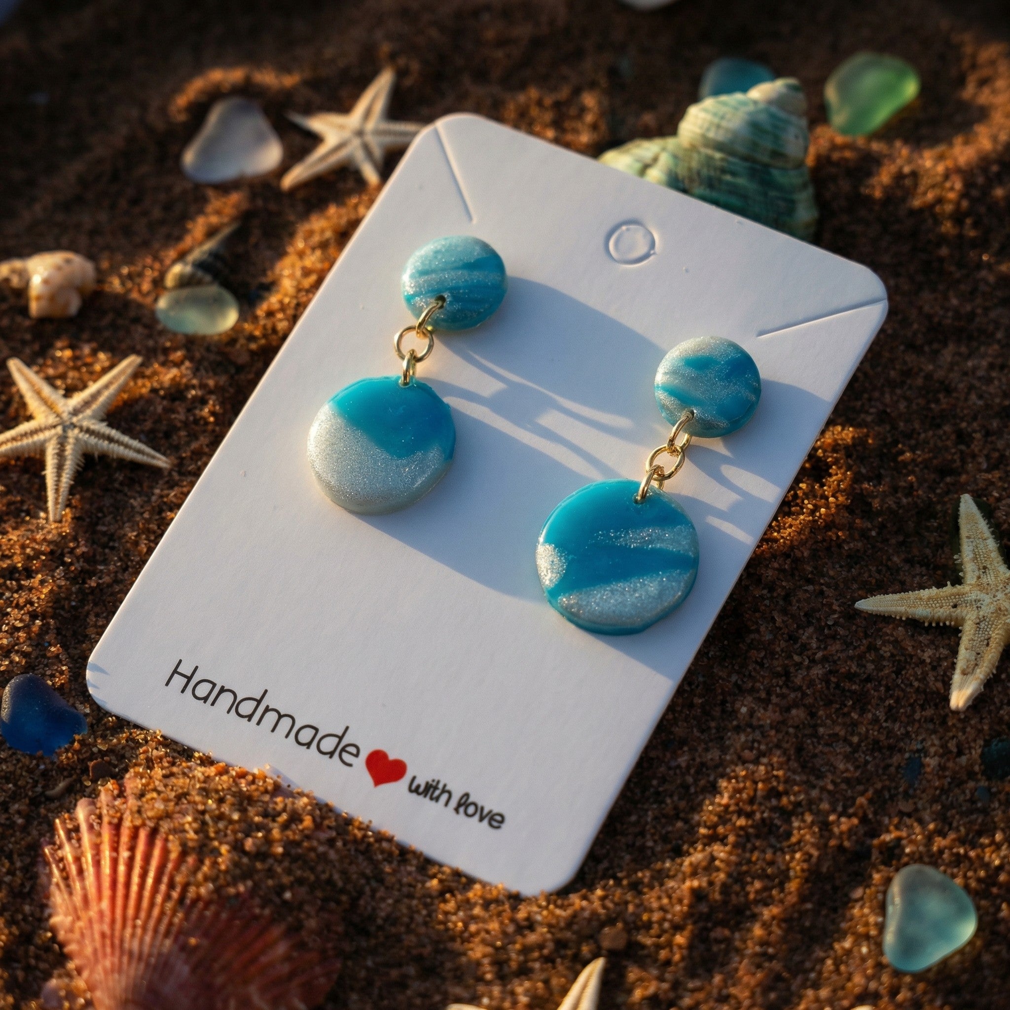Delicate Two Piece Circular Drop Earrings SG60