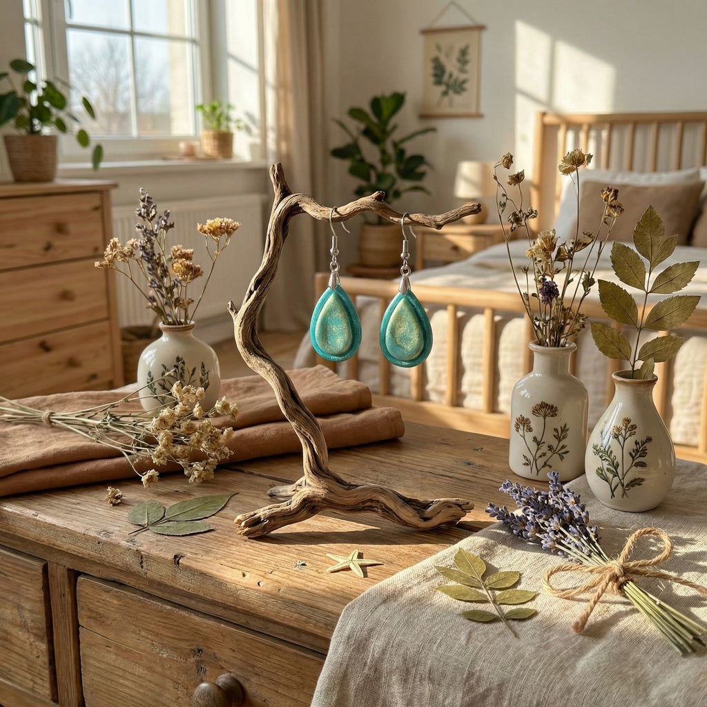 Turquoise Tear Drop Dangle Earrings SG61