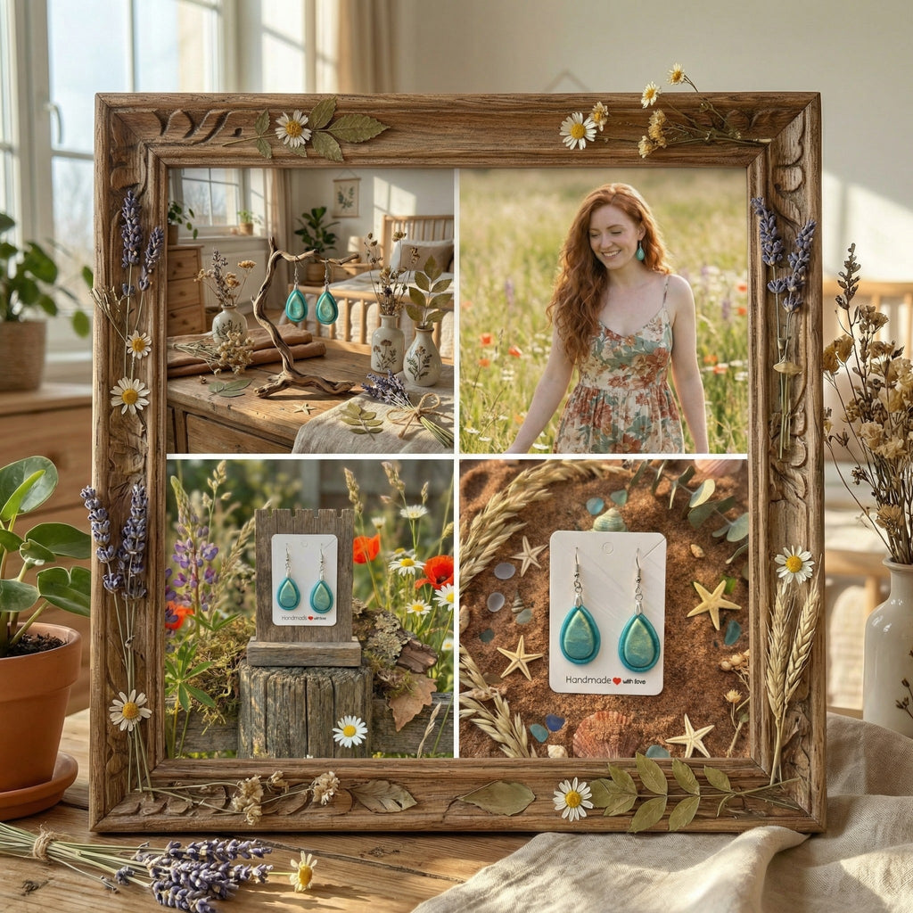 Turquoise Tear Drop Dangle Earrings SG61