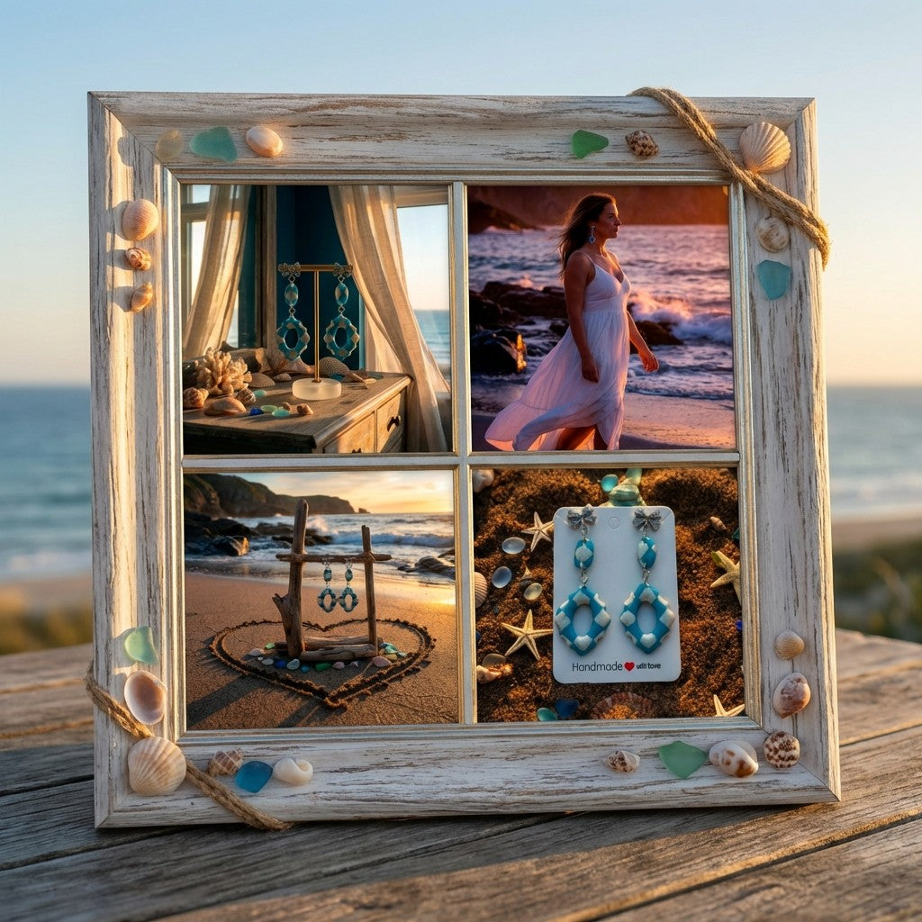 Three Piece Turquoise and Frosted Pearl Dangle Earrings SG62