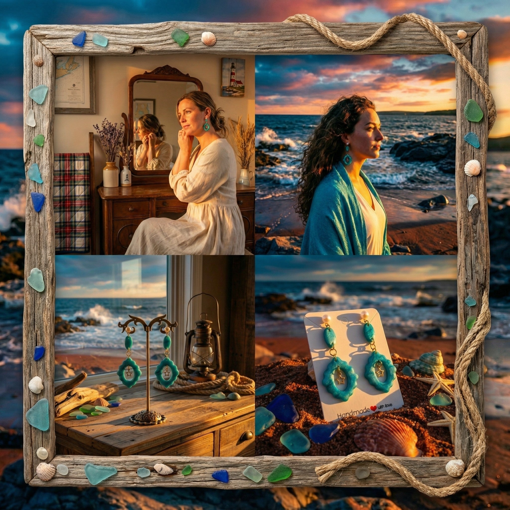 Turquoise and Frosted Pearl Dangle Earrings SG64