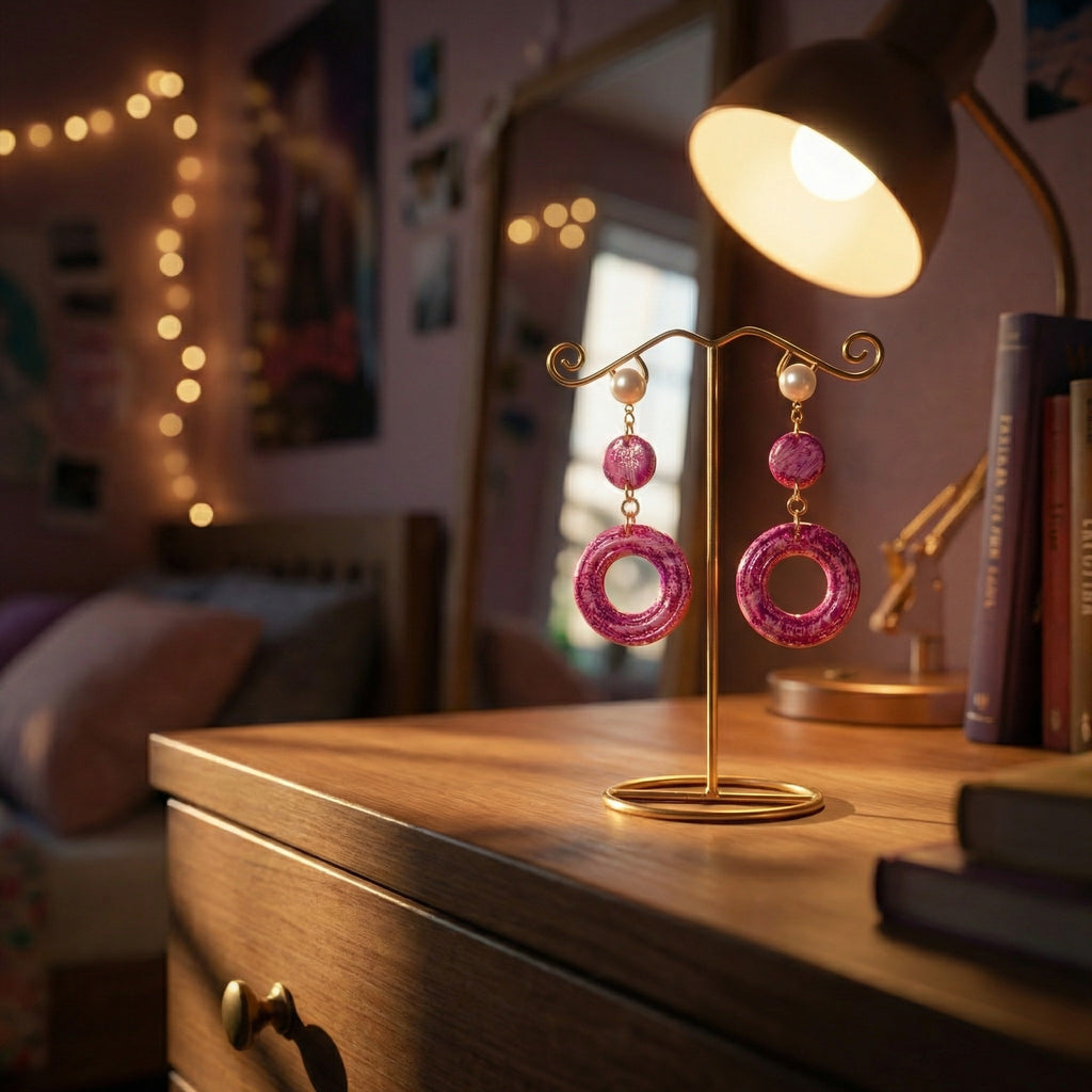 Pink Circle Earrings SG65