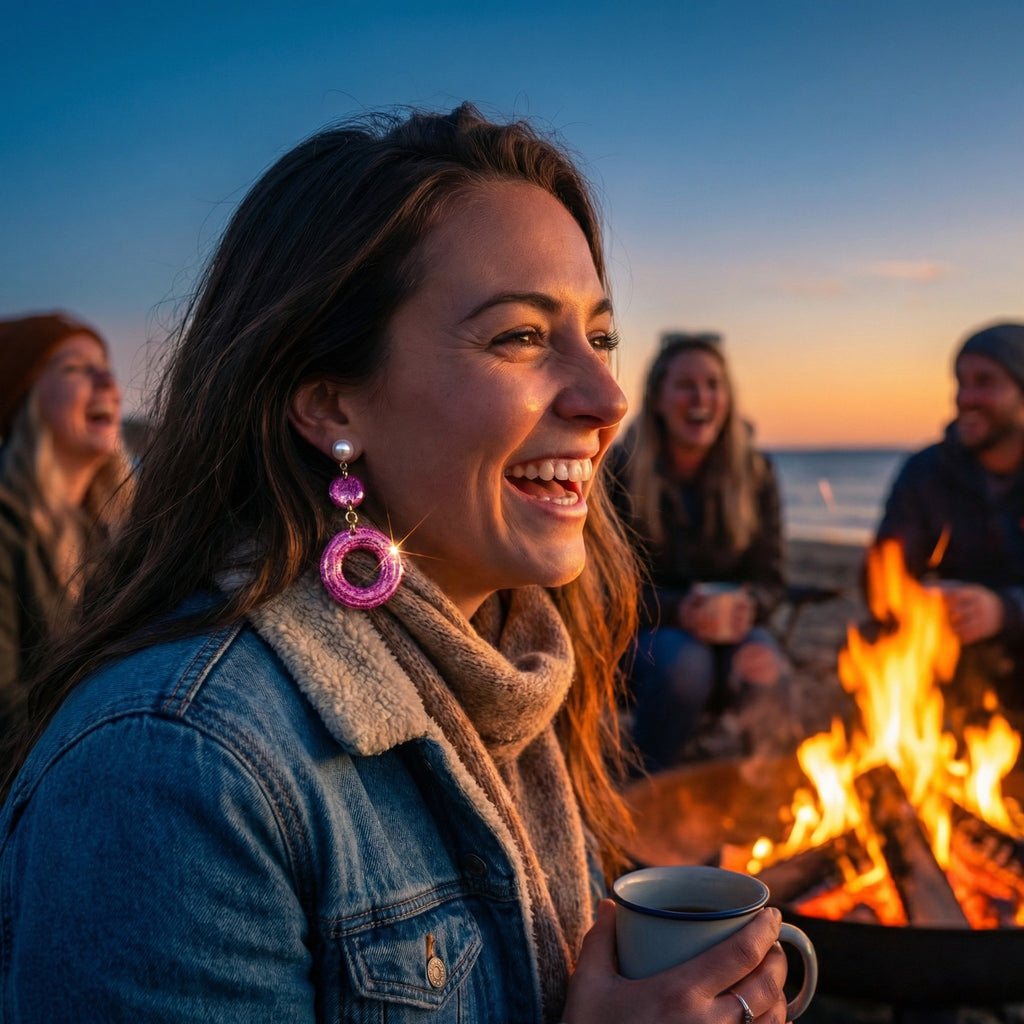 Pink Circle Earrings SG65