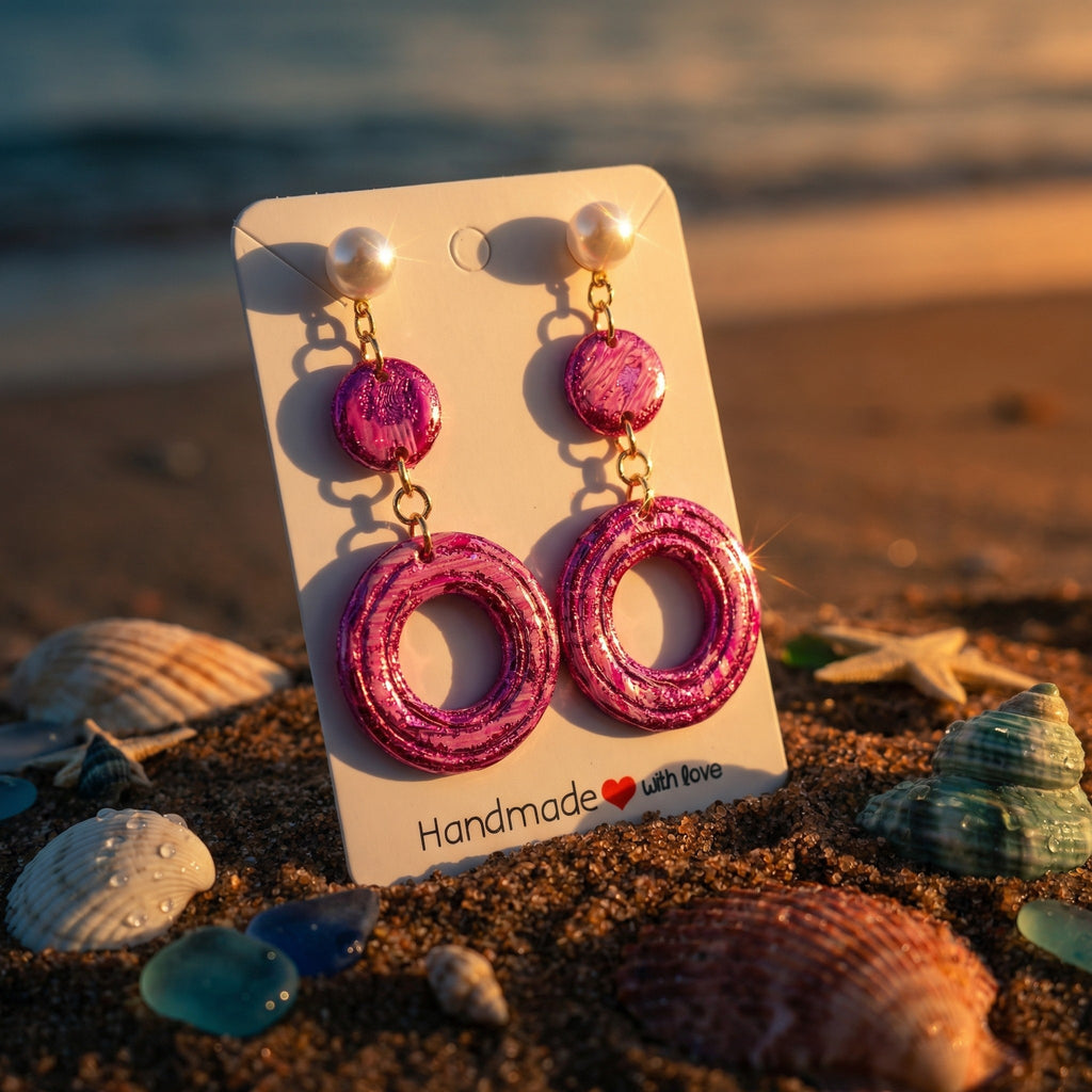 Pink Circle Earrings SG65