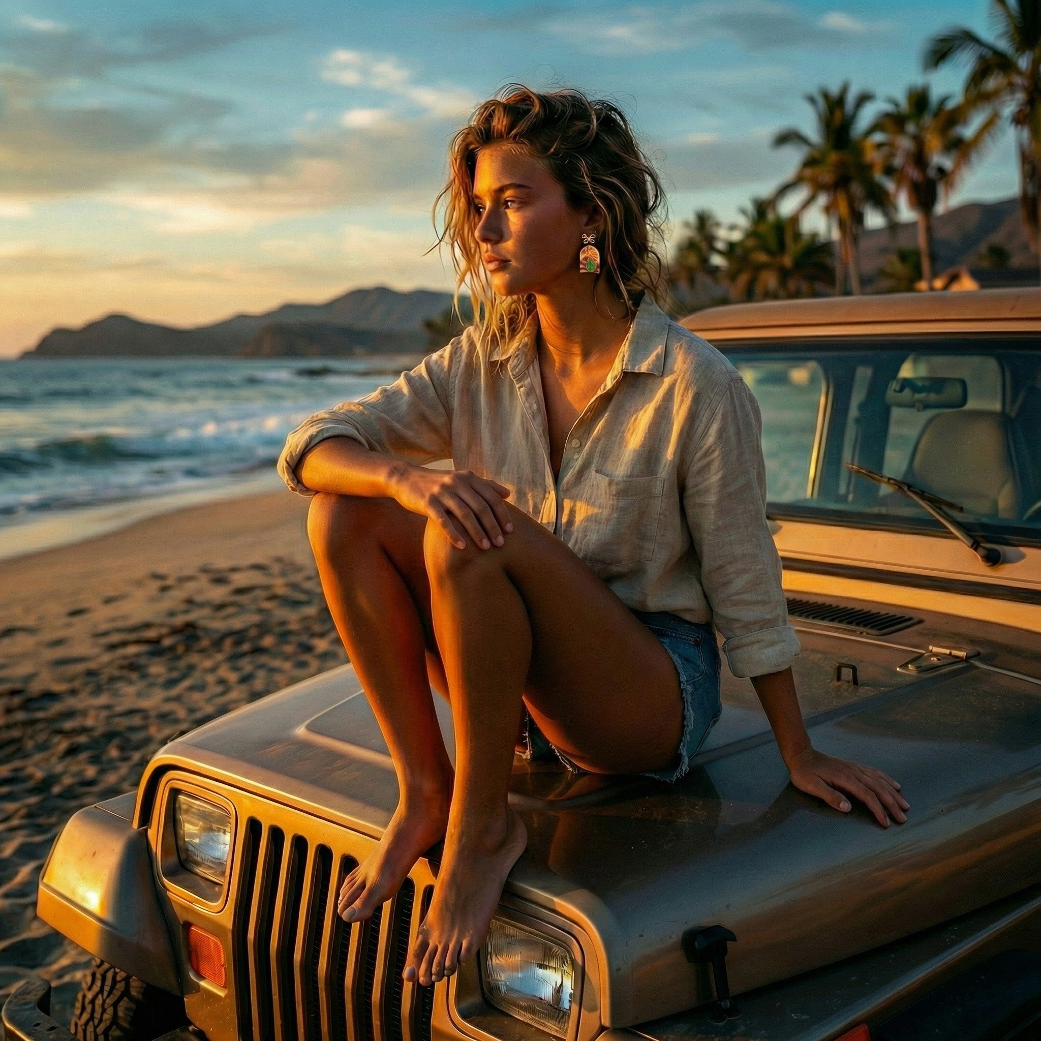 Pink Gold Desert Night Sky Earrings SG66