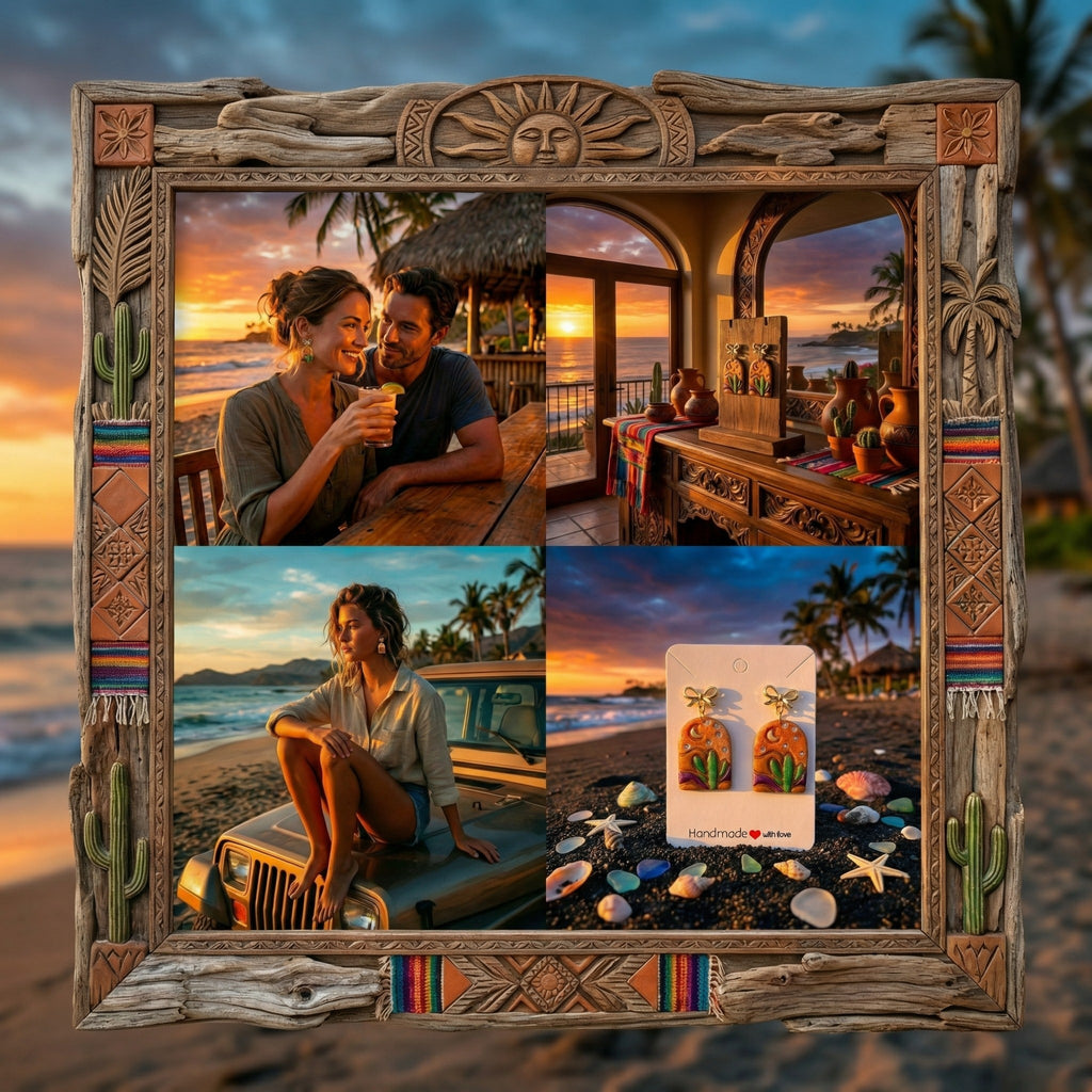 Pink Gold Desert Night Sky Earrings SG66