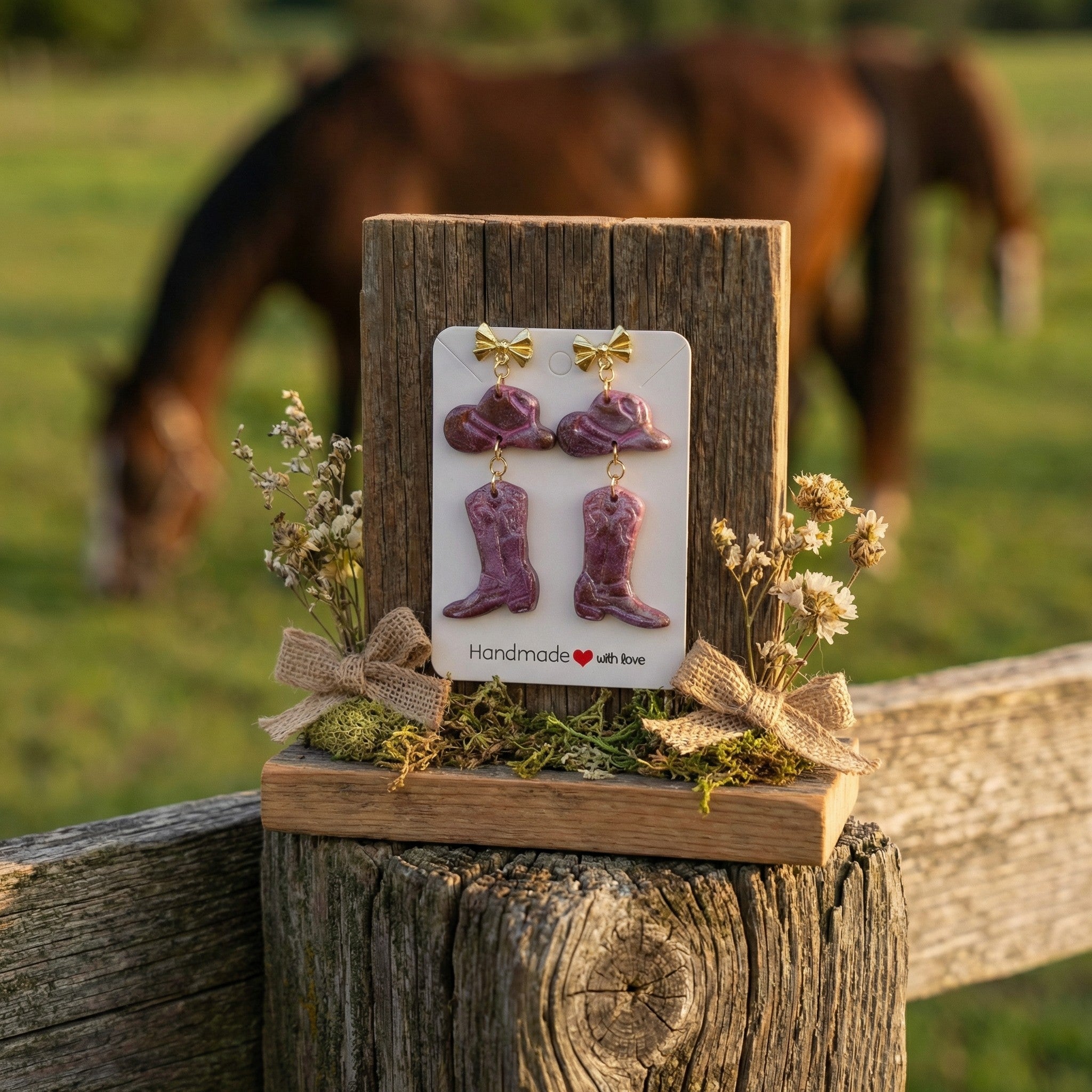 Western Hat and Boots Earrings SG70