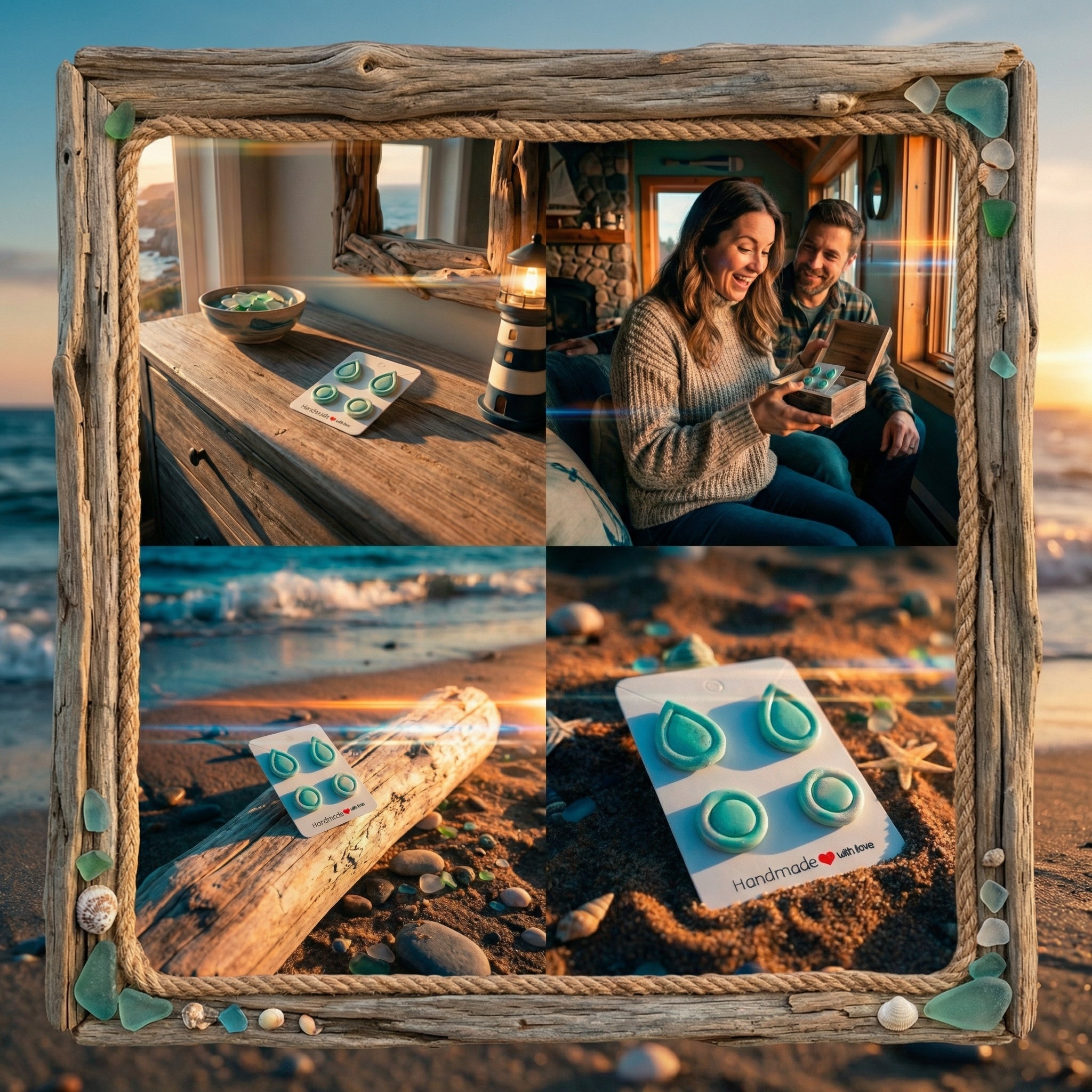 Pastel Green Teardrop and Circle Studs SG71