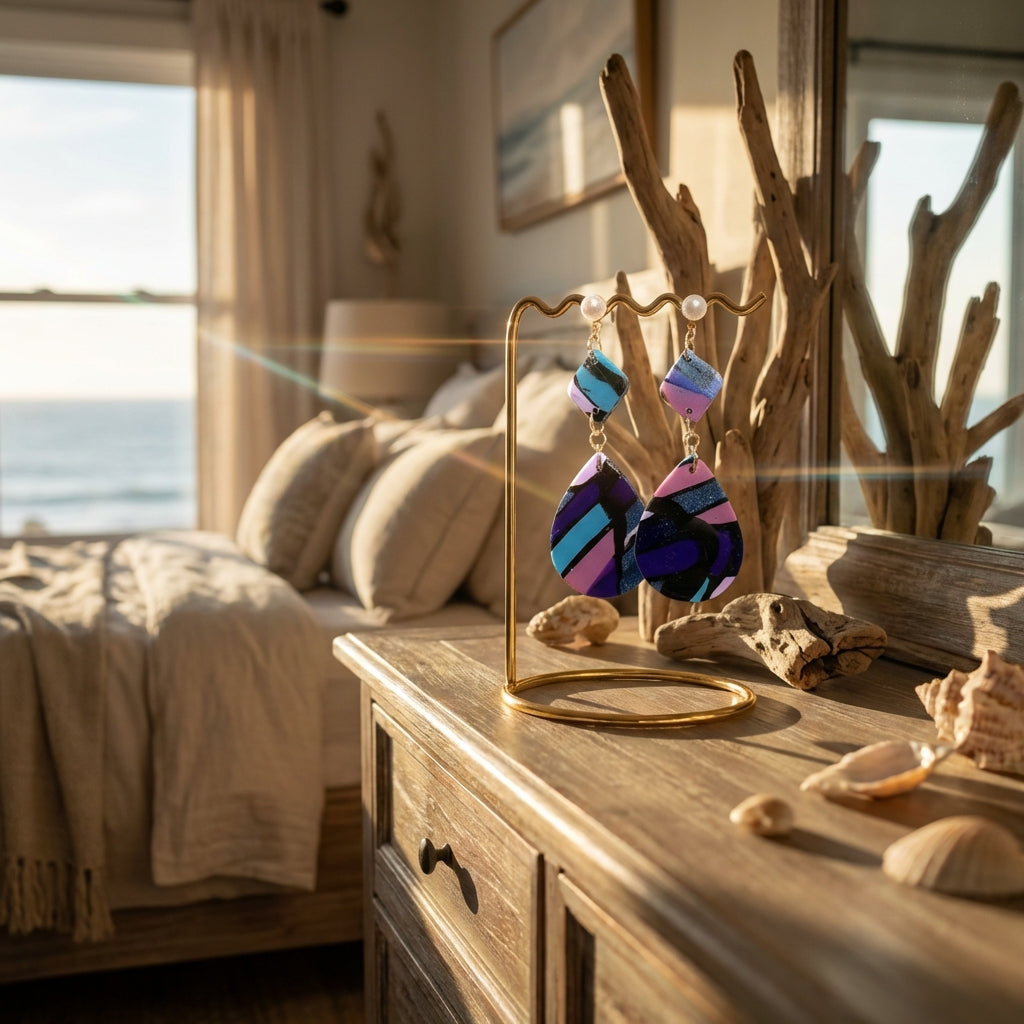 Two Piece Multicolor Dangle Earrings SG79