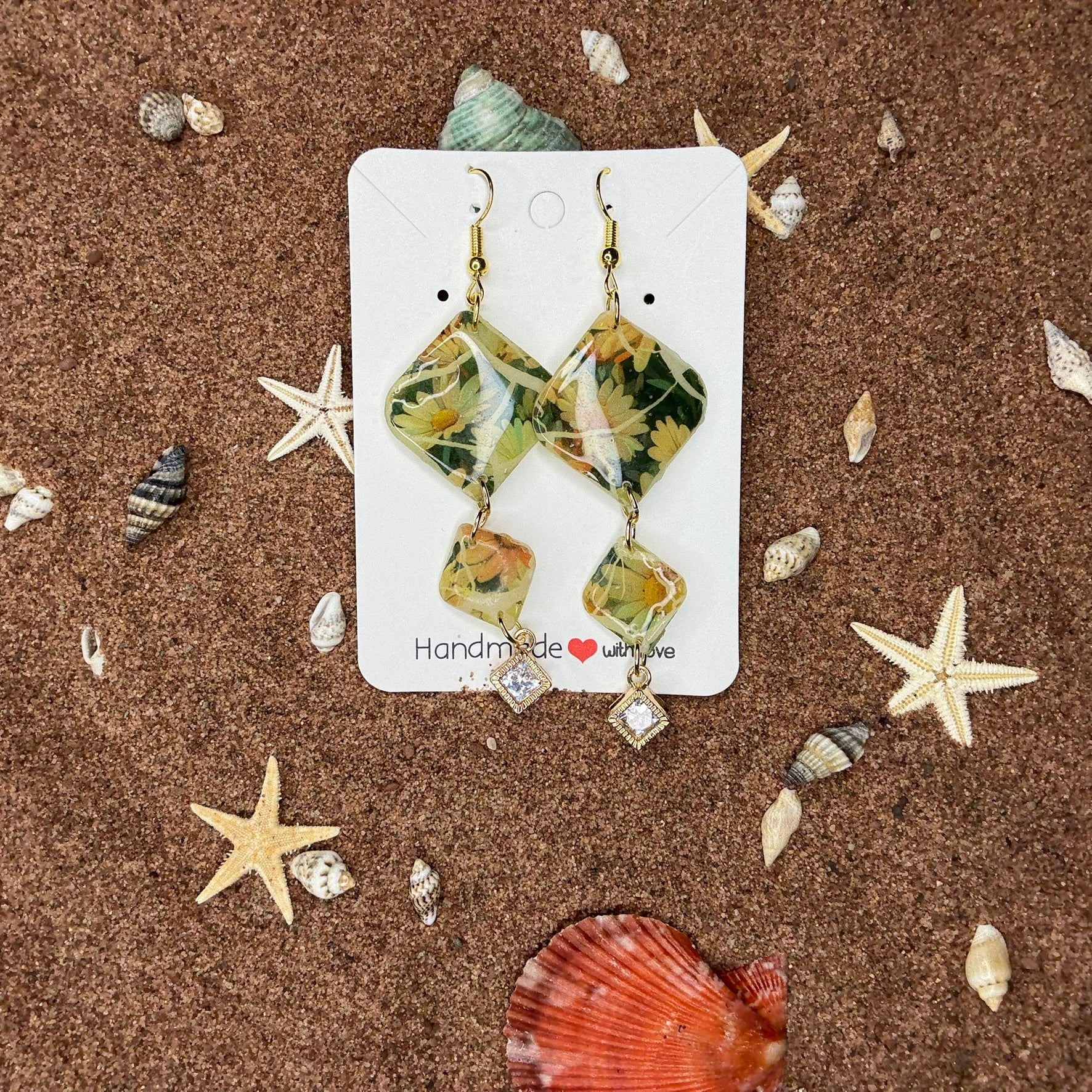 Three Piece Floral Coastal Classic Polymer Clay Earrings SG7