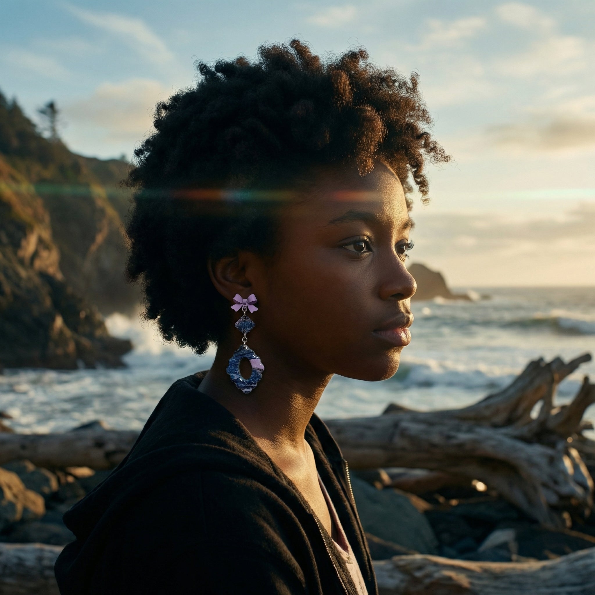 Two Piece Marbled Dangle Earrings SG81