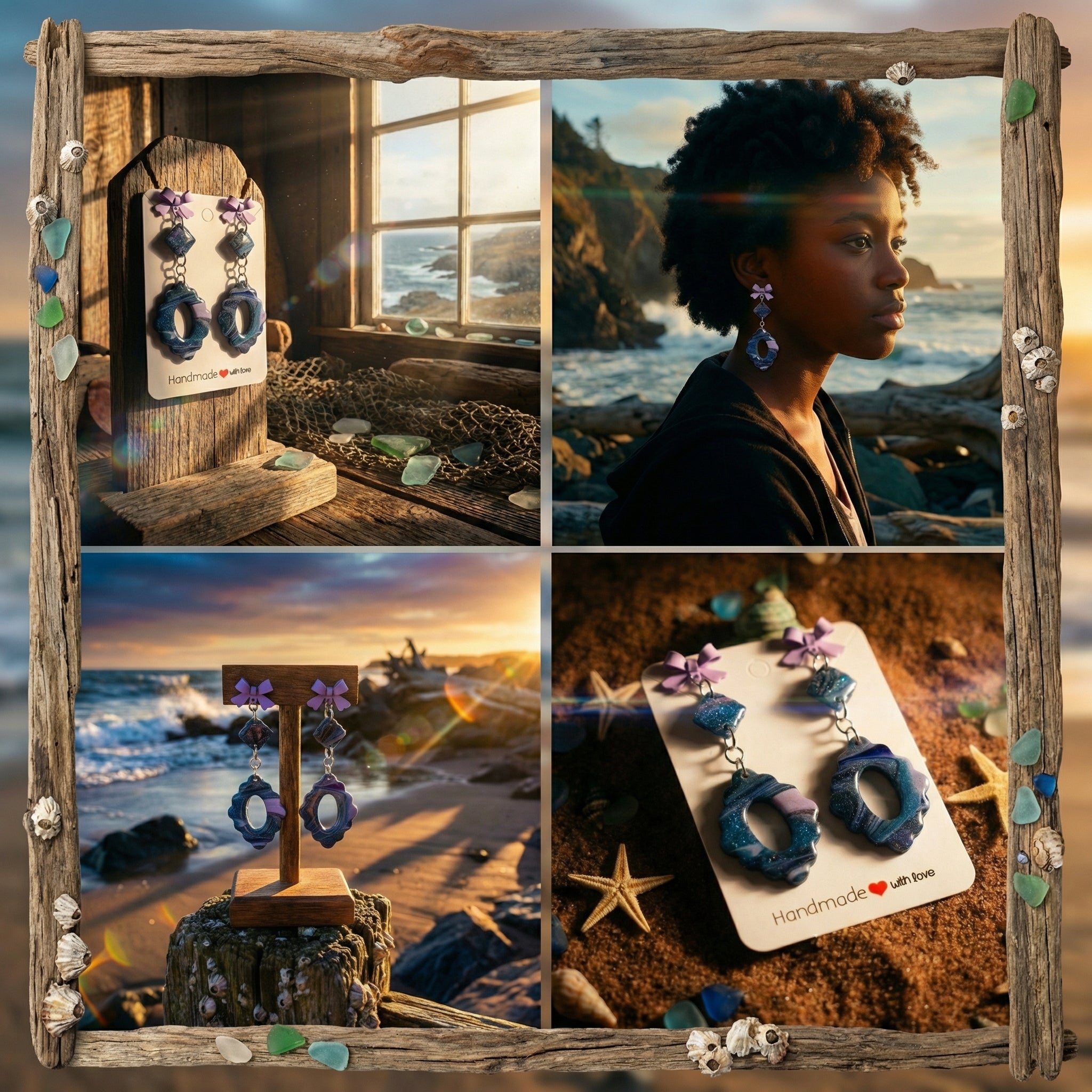 Two Piece Marbled Dangle Earrings SG81