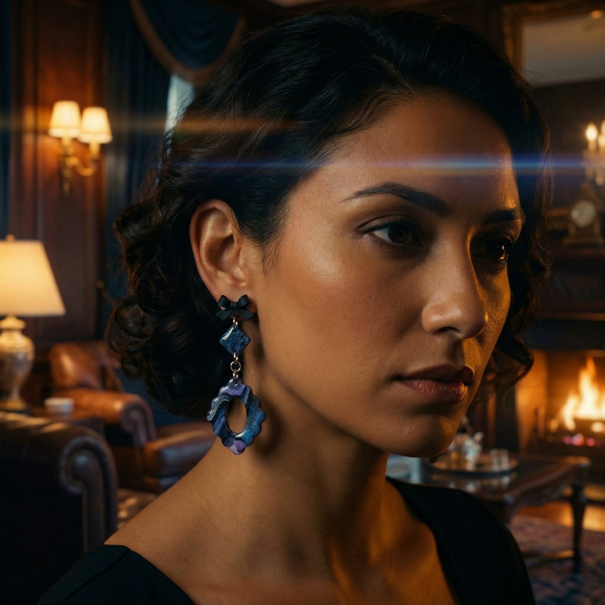 Two Piece Marbled Dangle Earrings SG82