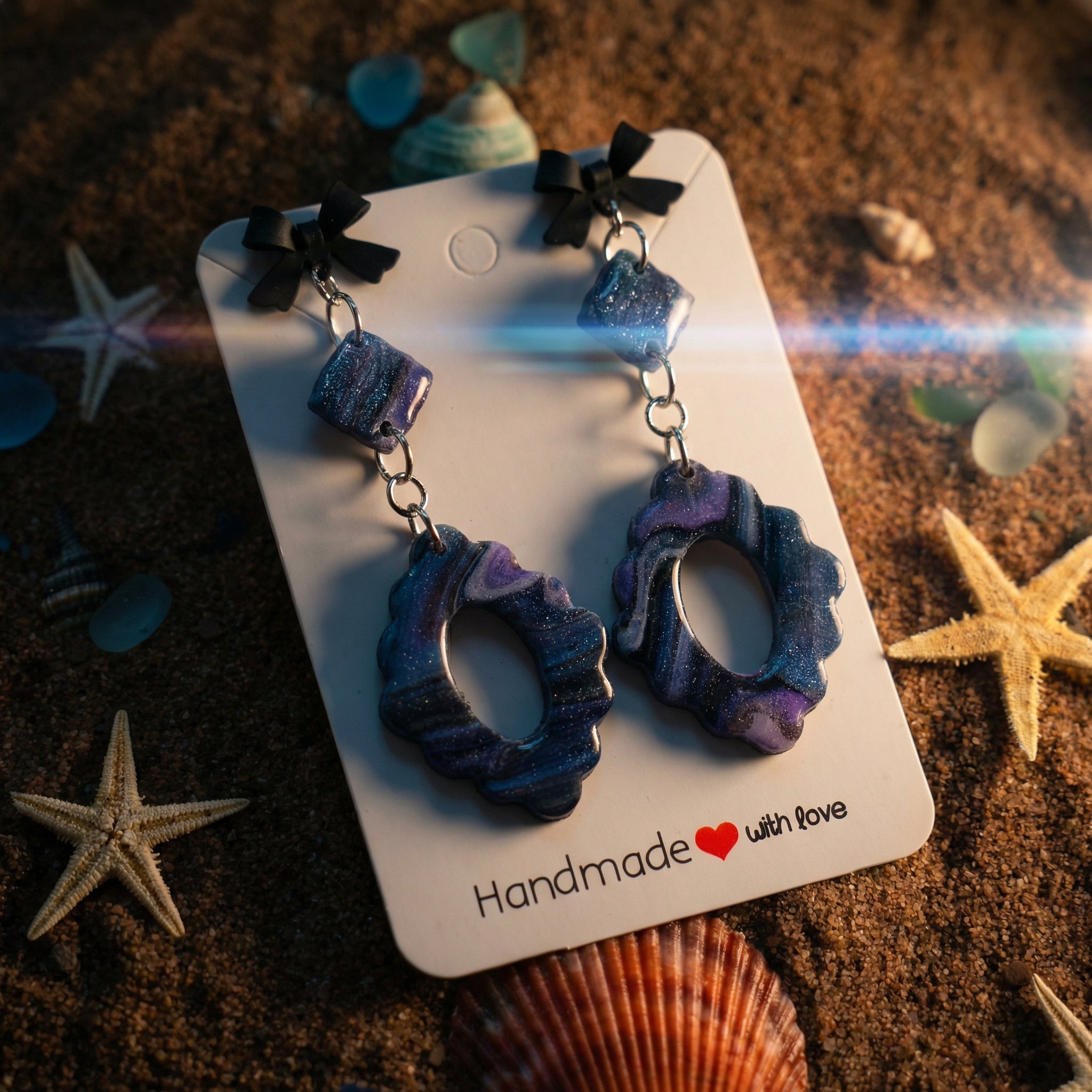 Two Piece Marbled Dangle Earrings SG82