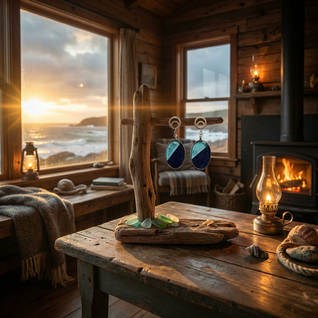 Oval Shape Resin and Polymer Clay Earrings SG83