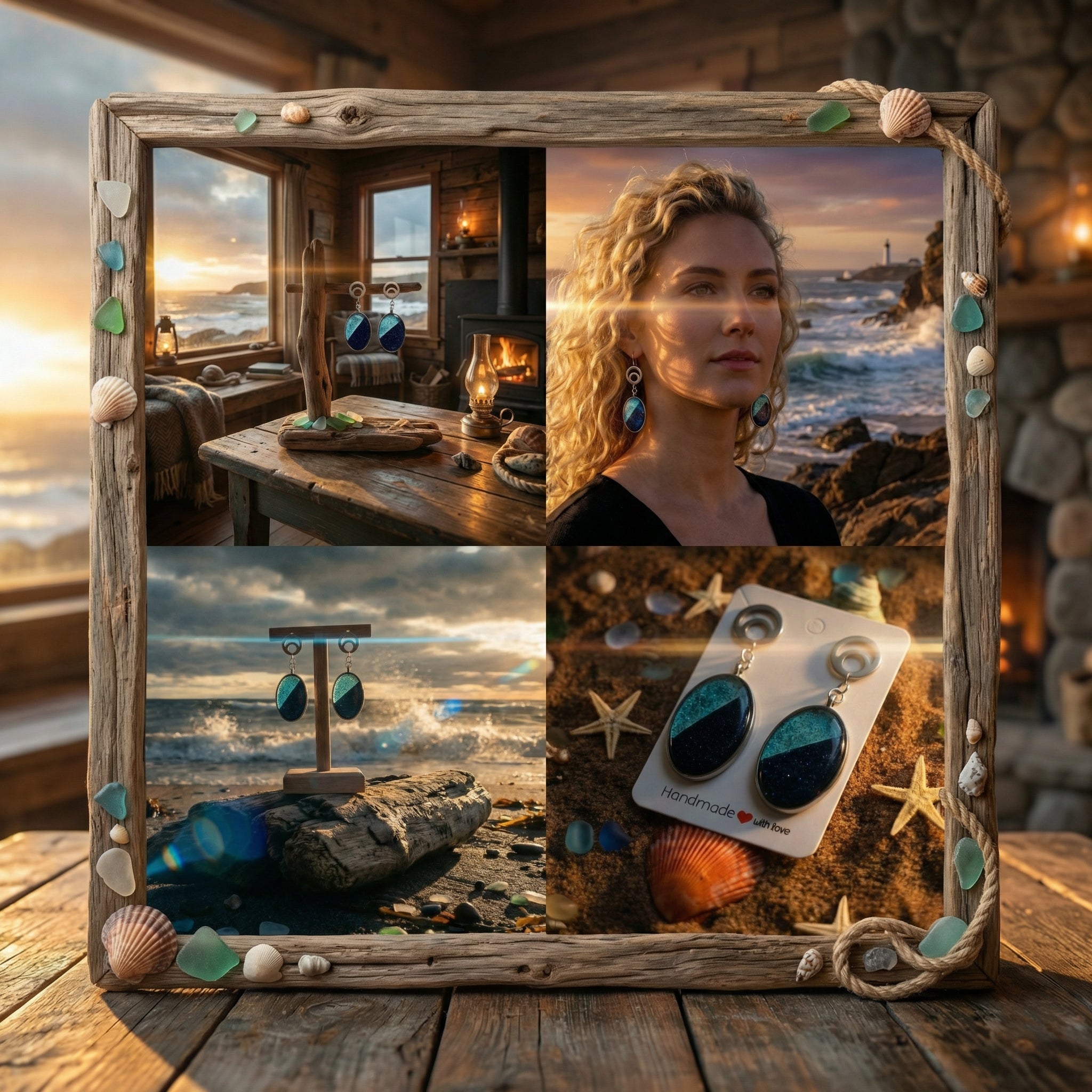 Oval Shape Resin and Polymer Clay Earrings SG83