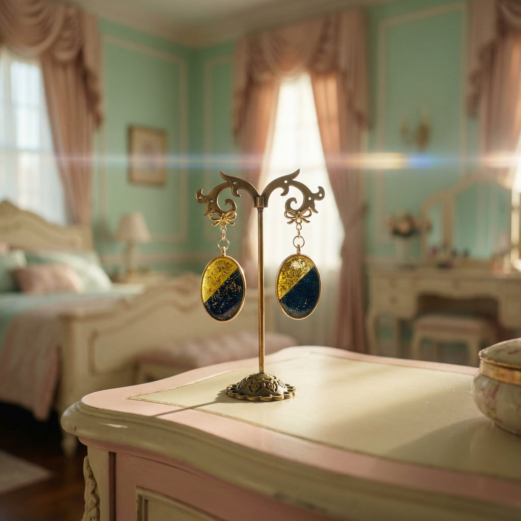 Oval Shape Resin and Polymer Clay Earrings SG84