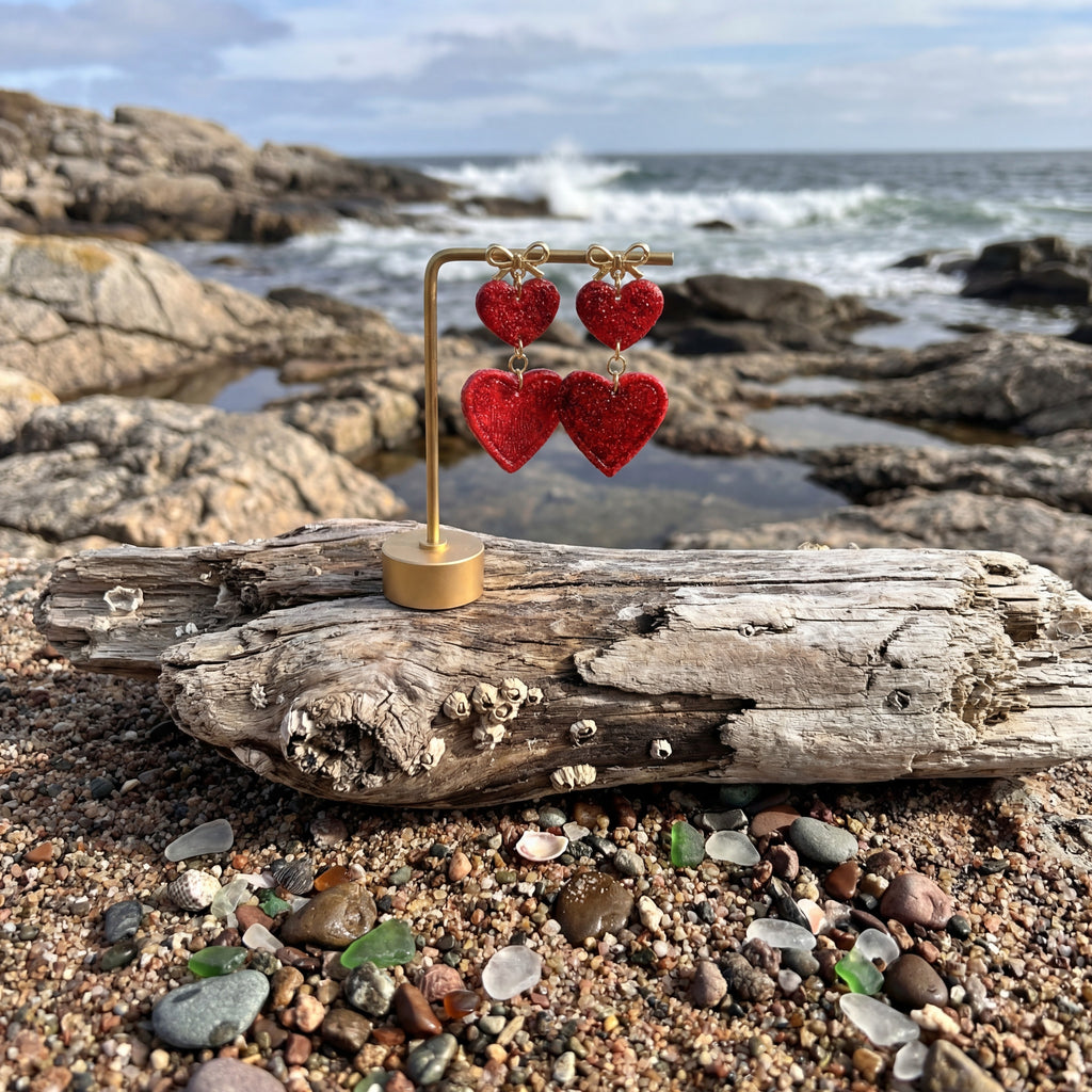 Double Heart Dangle Earrings SV1